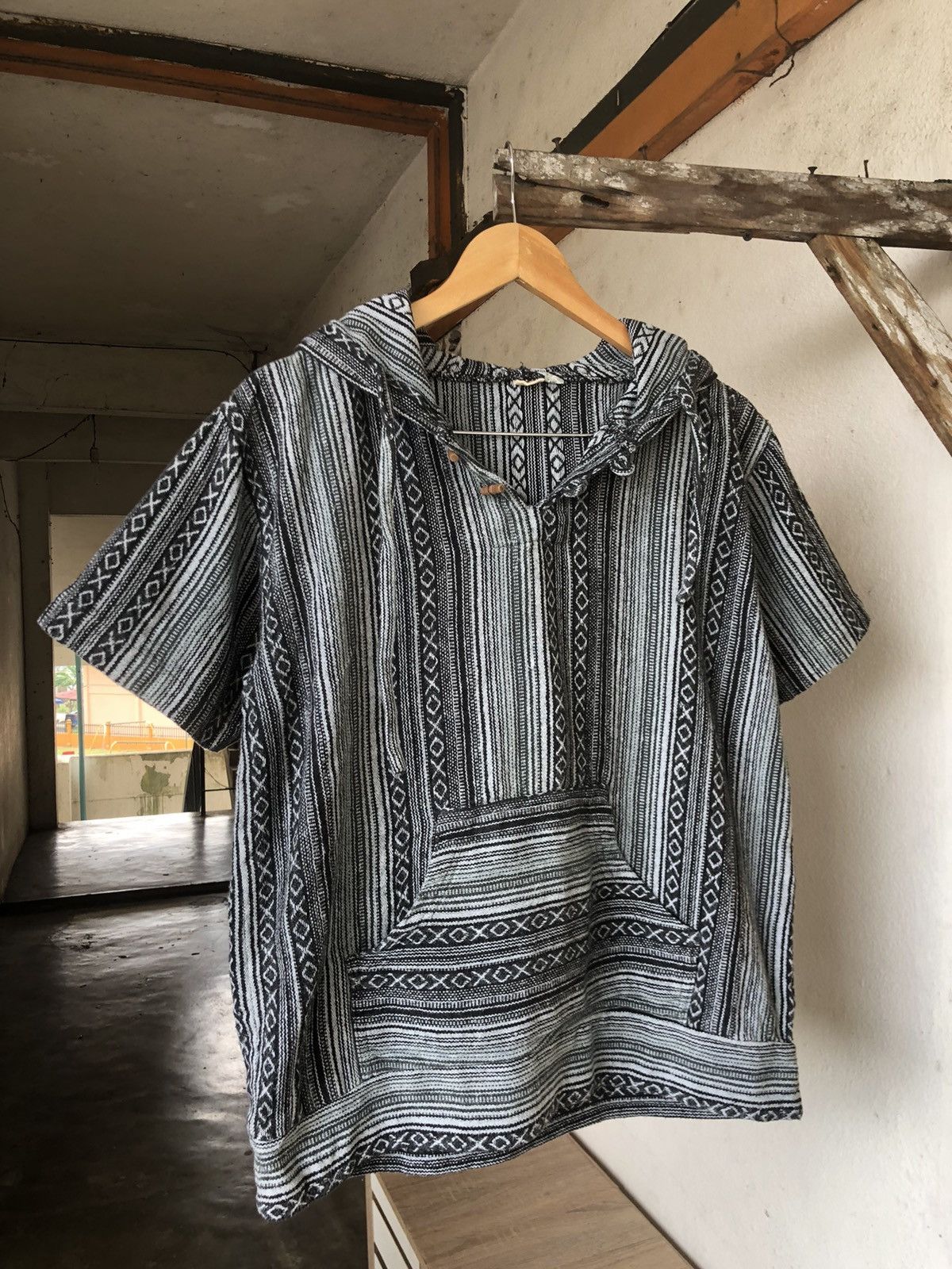 Vintage Vintage Lakhay Knit Cotton Hitchhiker Boho Hoodie Like Coogi Size US S / EU 44-46 / 1 - 4 Thumbnail