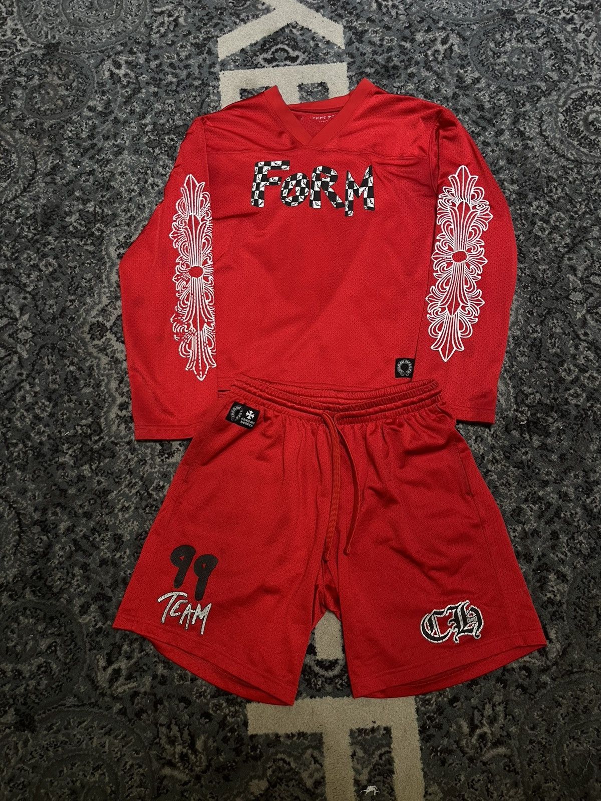 Chrome Hearts MATTY BOY X CHROME HEARTS RED MESH JERSEY SET Size US L / EU 52-54 / 3 - 1 Thumbnail