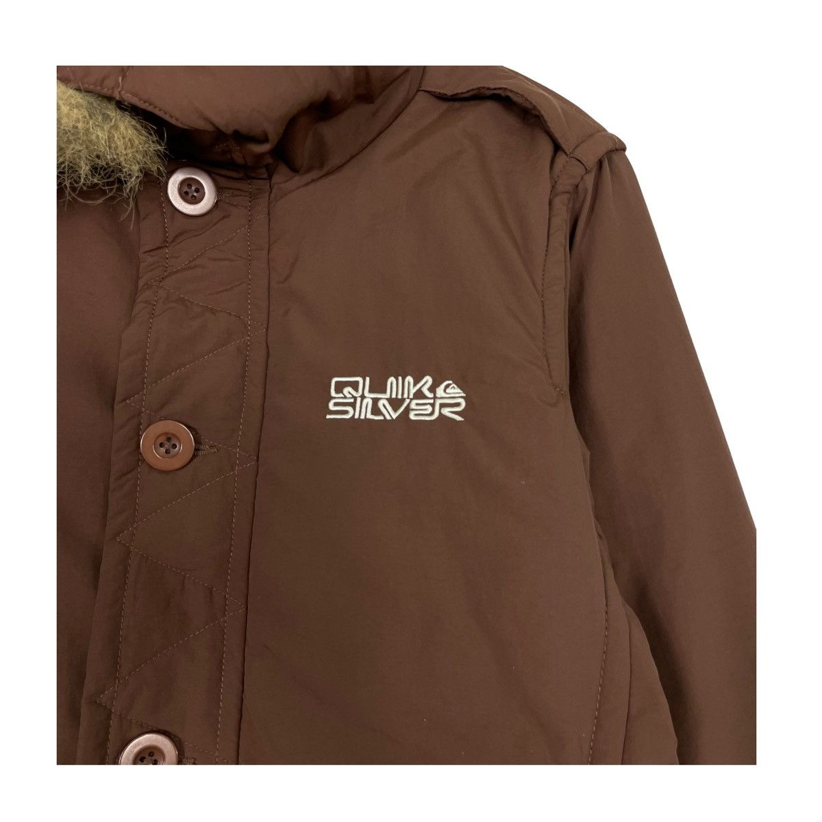 Quiksilver 💥QUIKSILVER BOMBER BROWN FUR HOODIE JACKET Size US M / EU 48-50 / 2 - 7 Thumbnail