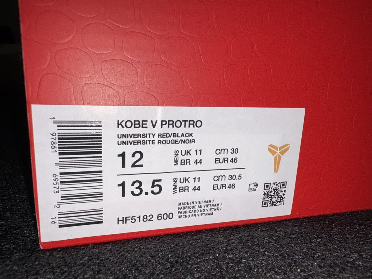 Nike Nike Zoom Kobe 5 Protro ‘Year of the Mamba’ - University Red Size US 12 / EU 45 - 6 Thumbnail