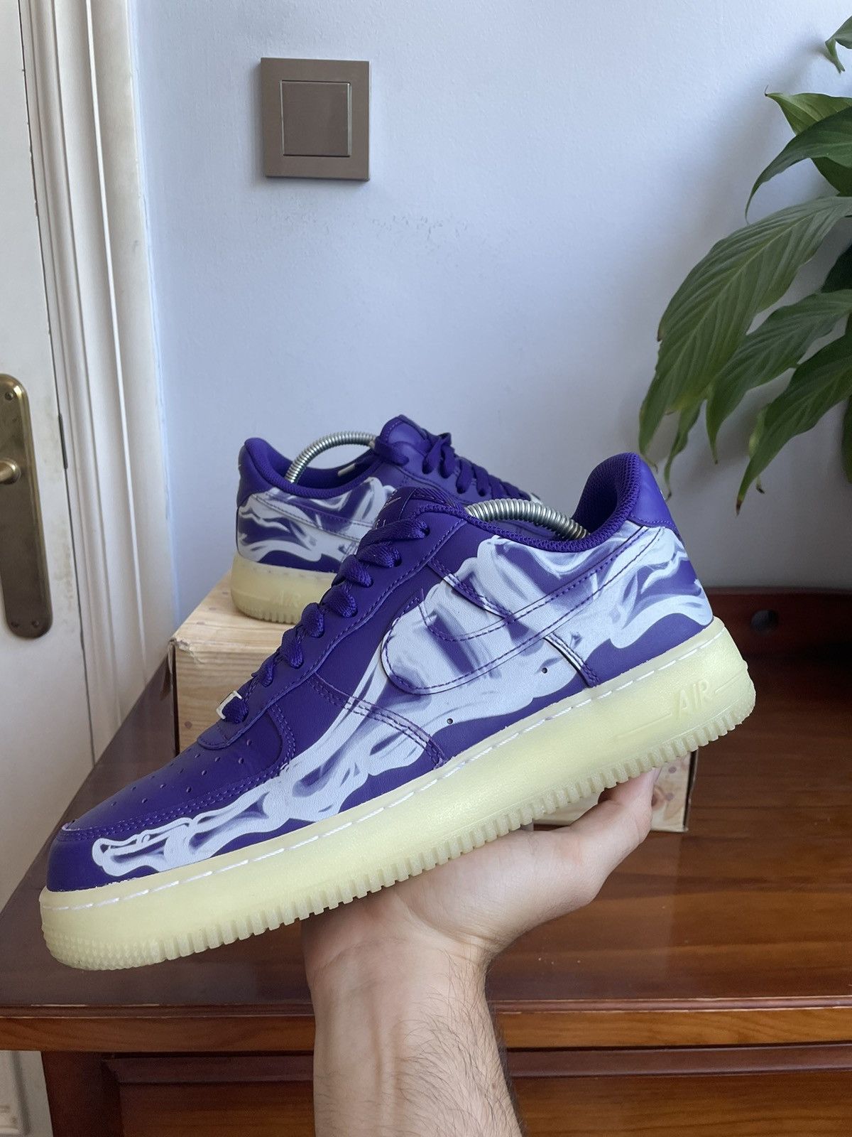 Nike Nike Air Force Purple Skeleton Halloween Size US 9.5 / EU 42-43 - 1 Thumbnail