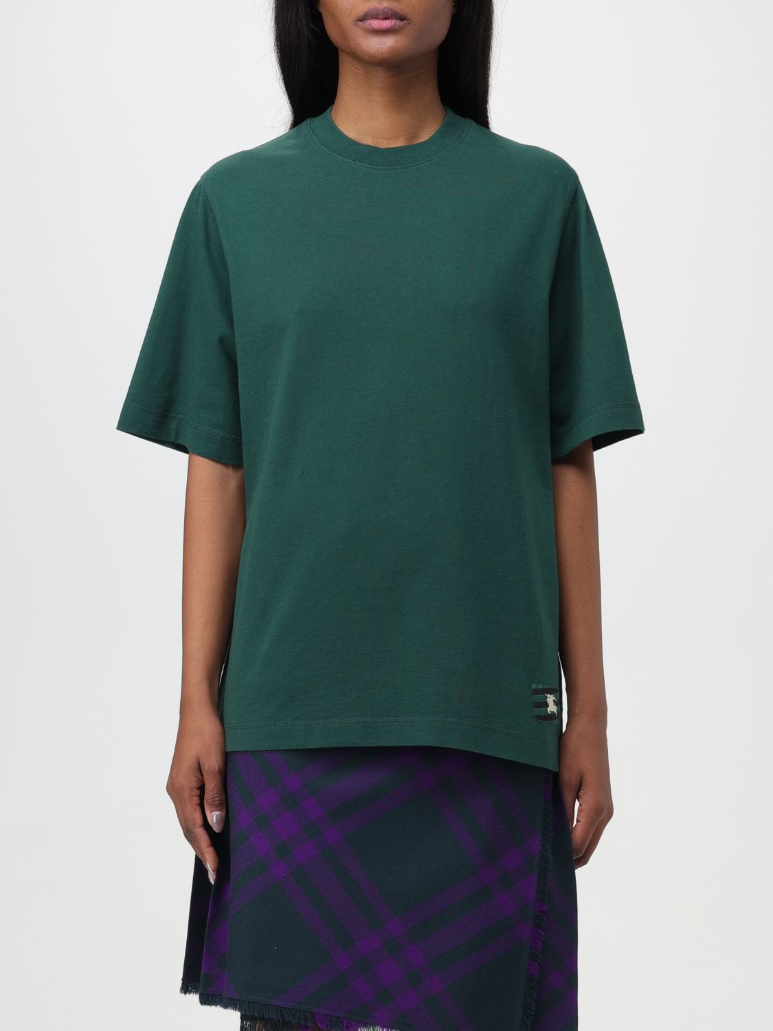 image of Burberry T-Shirt Woman Green, Women's (Size Small)