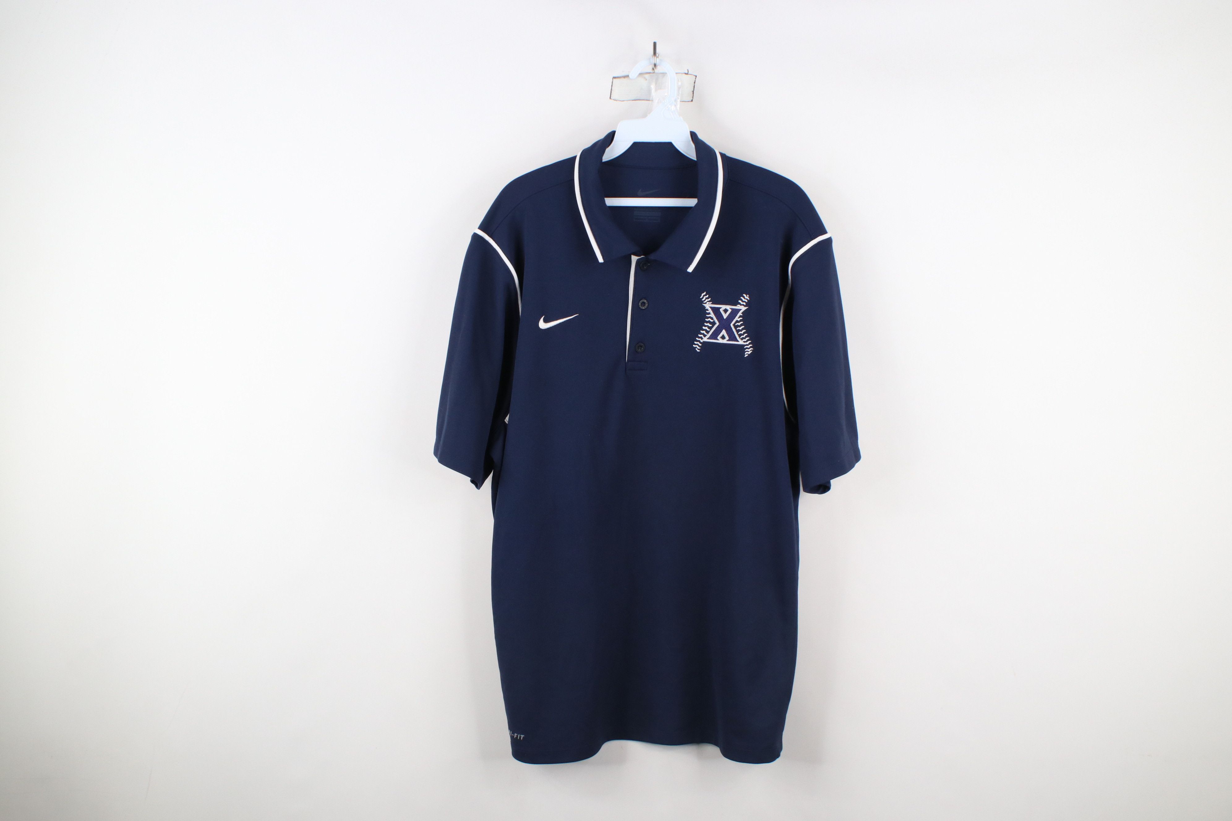 Nike × Vintage Nike Xavier University Baseball Short Sleeve Polo Shirt Size US L / EU 52-54 / 3 - 1 Thumbnail