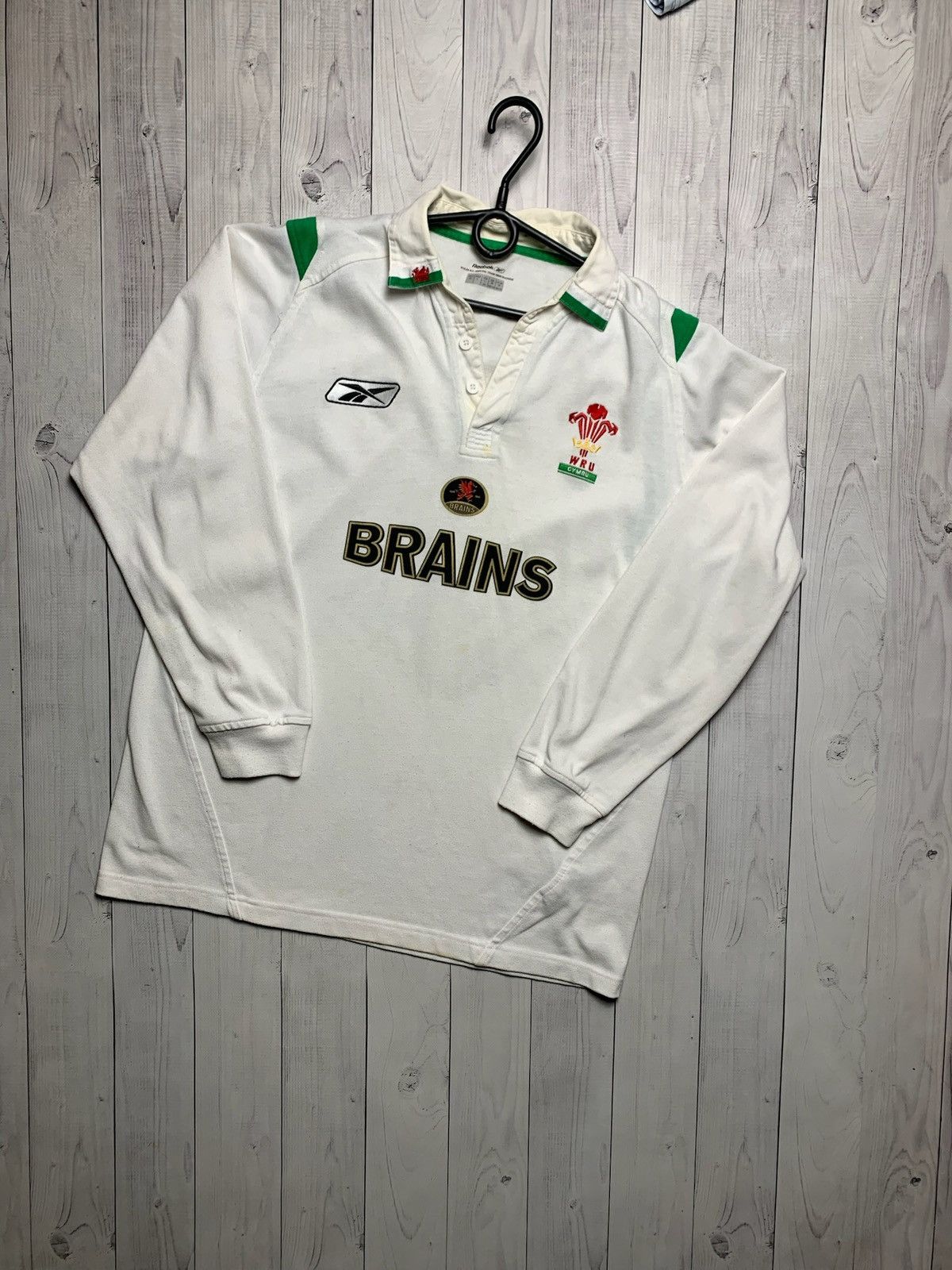Reebok × Vintage Vintage Reebok Wales rugby jersey long sleeve away white Size US M / EU 48-50 / 2 - 1 Thumbnail