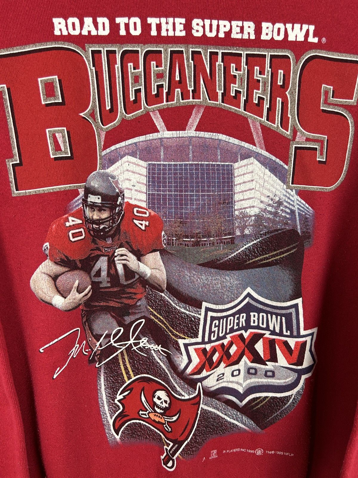 NFL 00s Vintage 2000 Super Bowl XXXIV Bucaneers Tultex Sweat Size US M / EU 48-50 / 2 - 2 Thumbnail