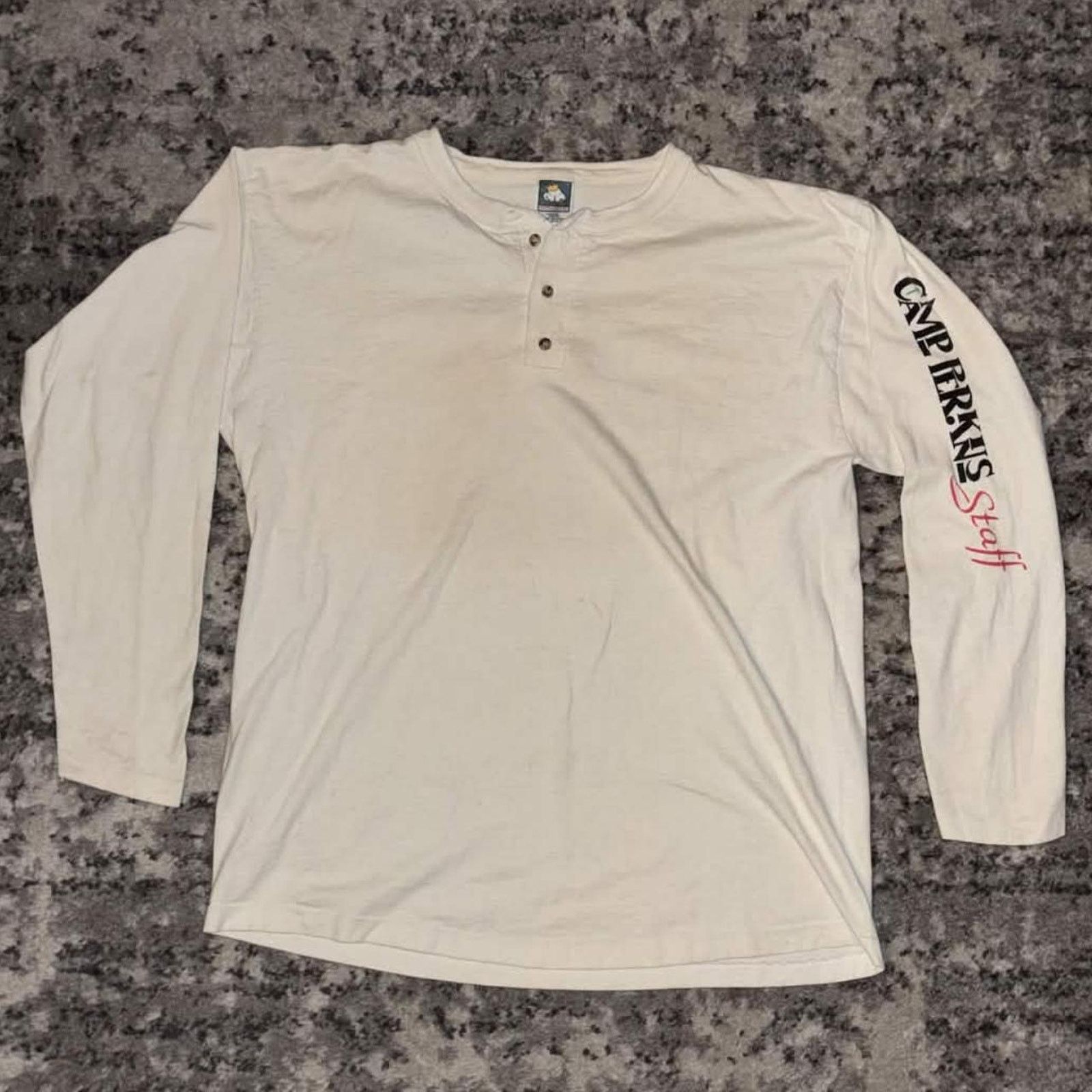 Vintage Vintage 90s Christian Camp Perkins Staff Henley Shirt Size US XL / EU 56 / 4 - 4 Thumbnail