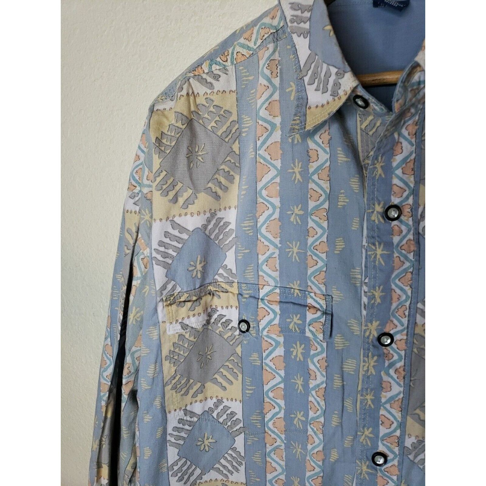 Other Vintage 90s International News Abstract Button Shirt MEDIUM Size US M / EU 48-50 / 2 - 6 Thumbnail