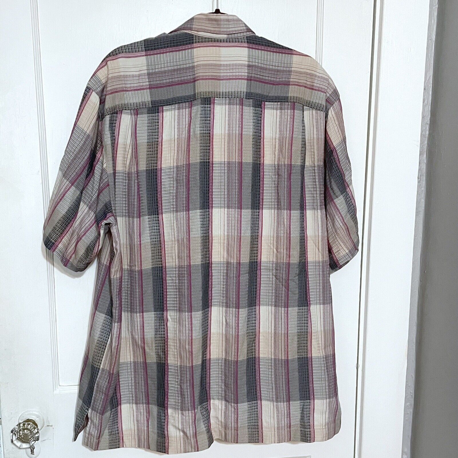 Tommy Bahama Tommy Bahama Shirt Silk Pink/Grey Plaid Button Down Large Size US L / EU 52-54 / 3 - 3 Thumbnail
