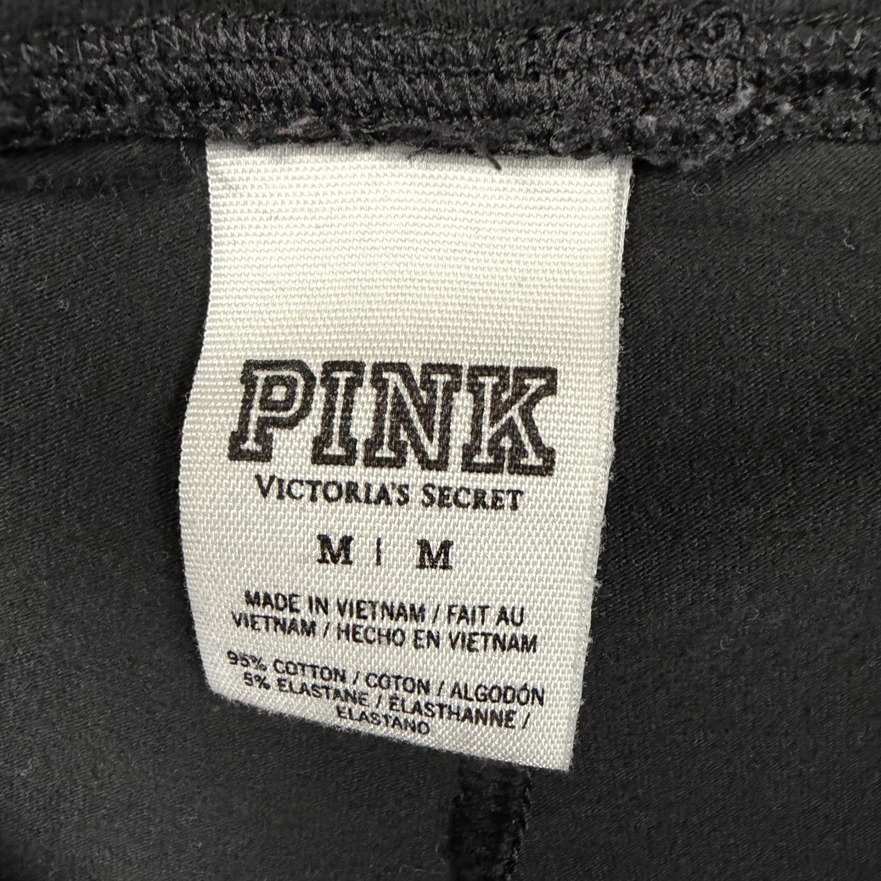 Pinko PINK Victoria's Secret Leggings M Ankle Black White Logo Side Stripe Athleisure Size 32" / US 10 / IT 46 - 6 Thumbnail