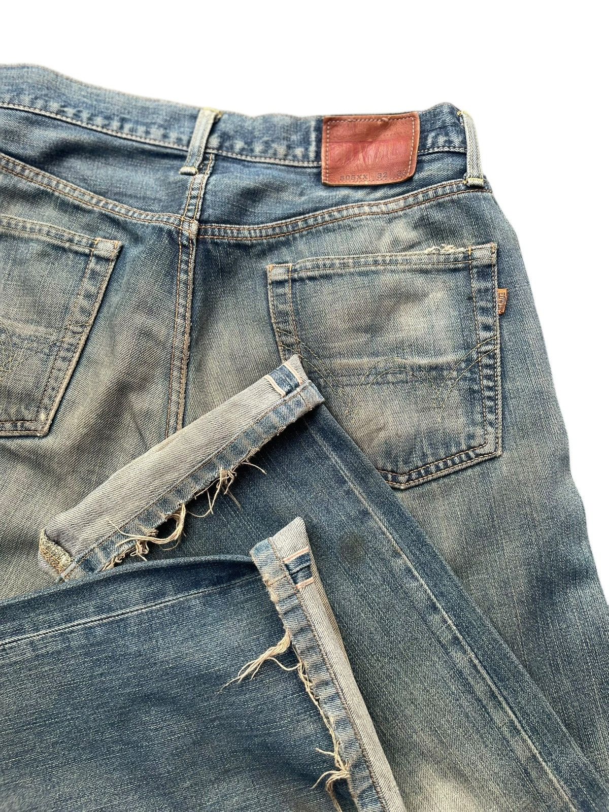 Edwin Vintage Edwin 505XX Selvedge Distresed Denim Size US 33 - 11 Thumbnail