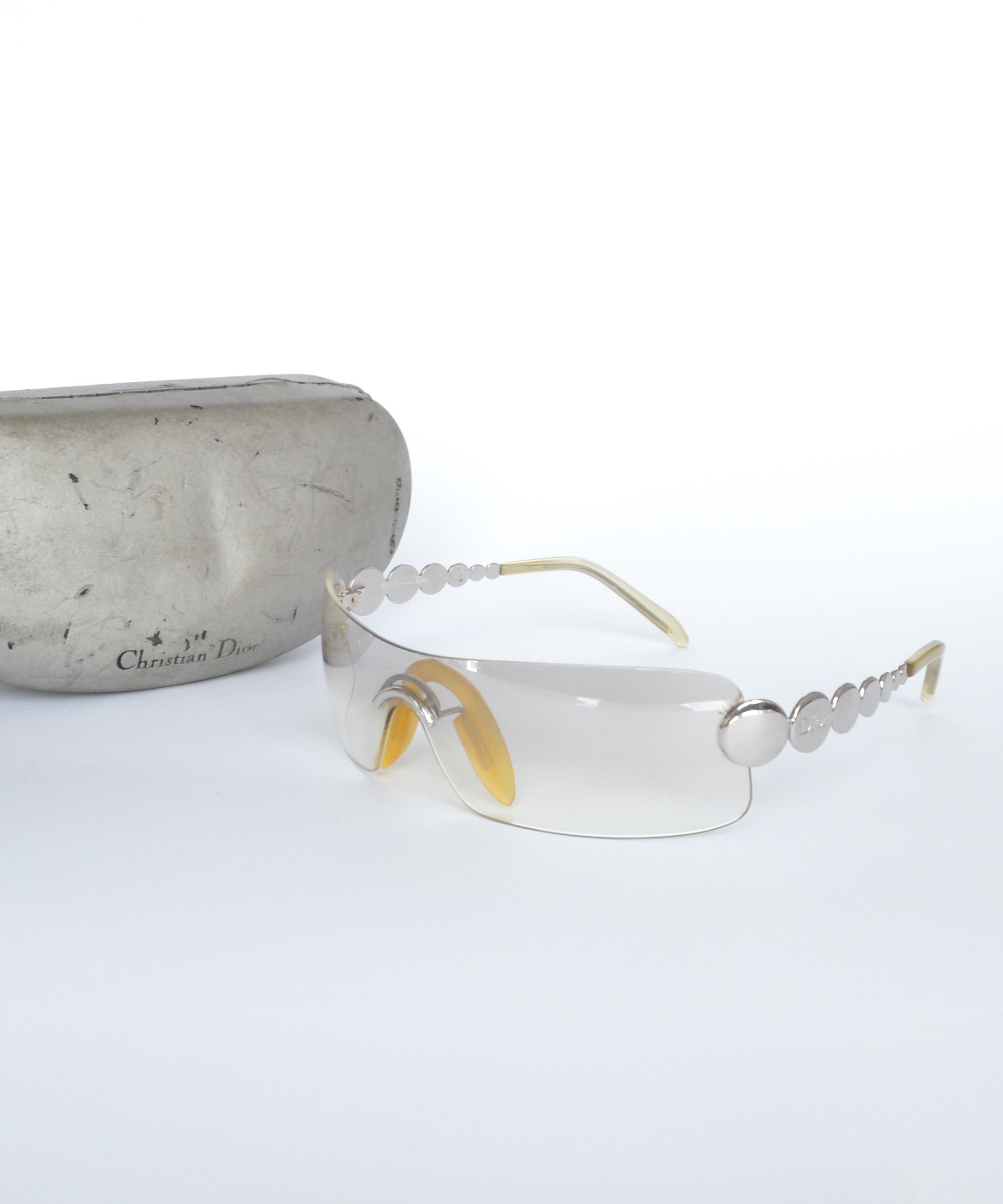 Dior 🔴 DIOR Sunglasses Millenium Silver Yellow Glasses 22G y2k Size ONE SIZE - 5 Thumbnail