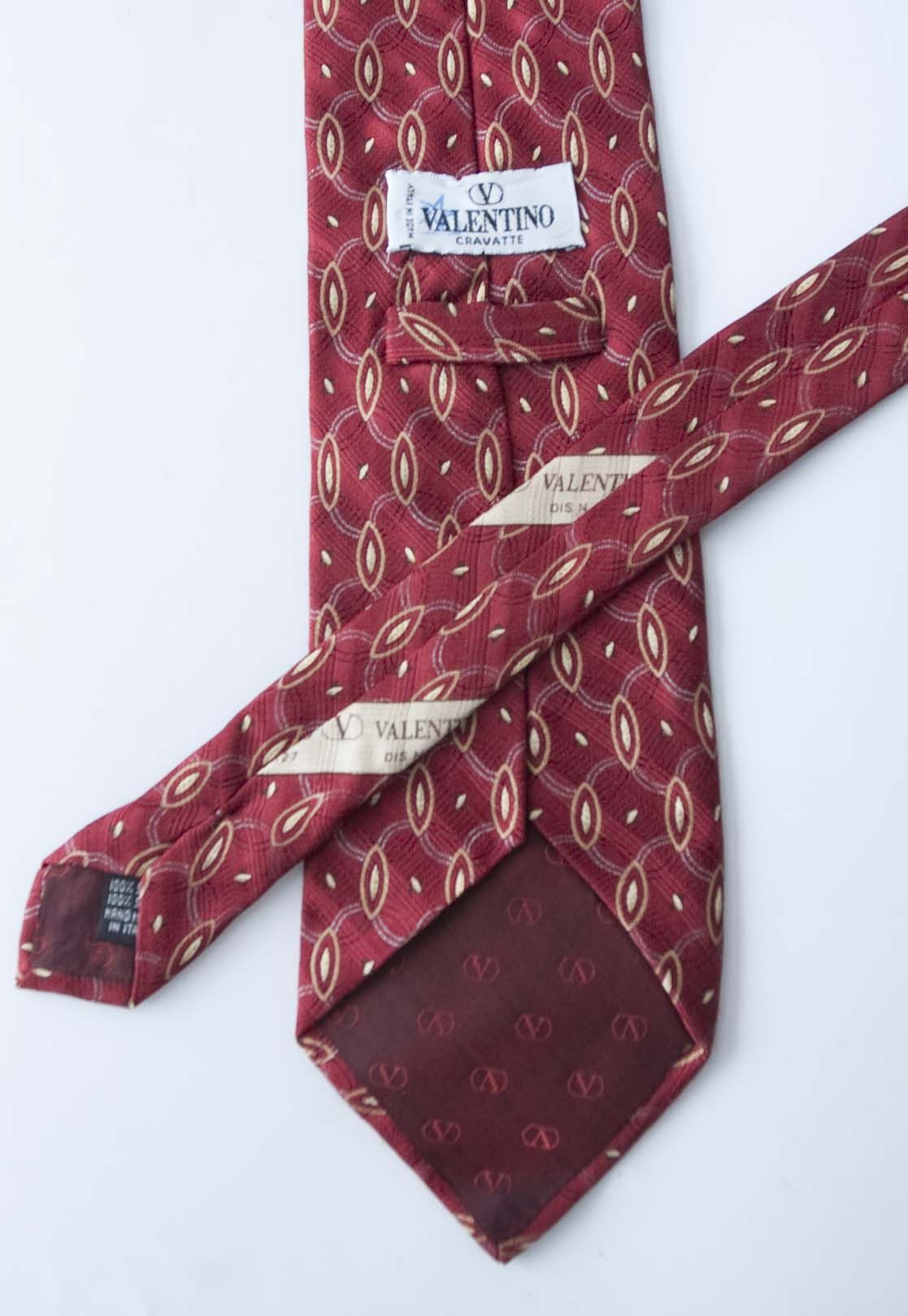 Valentino Valentino Tie 100% Silk Red Made in Italy Size ONE SIZE - 3 Thumbnail