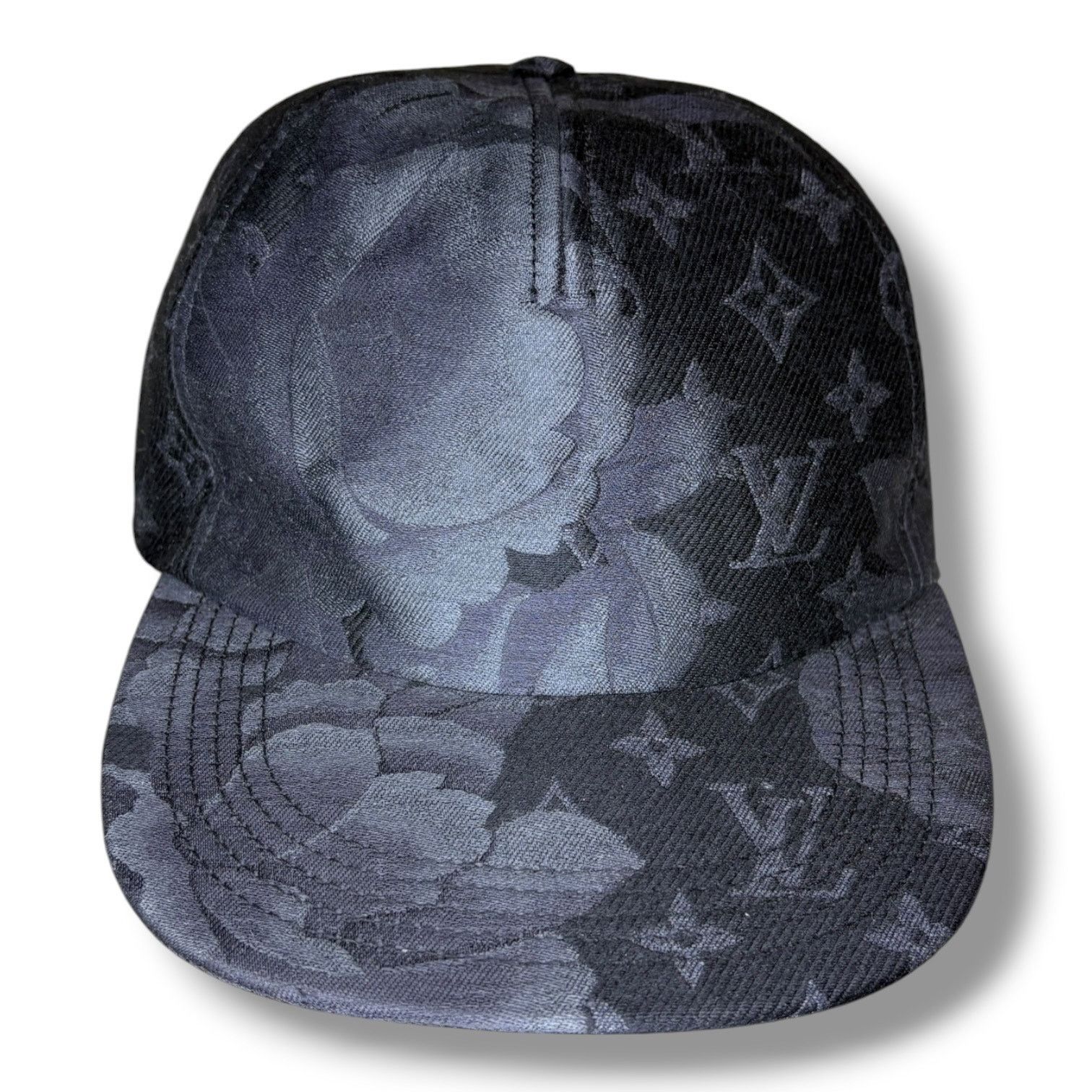 Louis Vuitton Louis Vuitton Black & Grey Floral Monogram Hat Size ONE SIZE - 5 Thumbnail