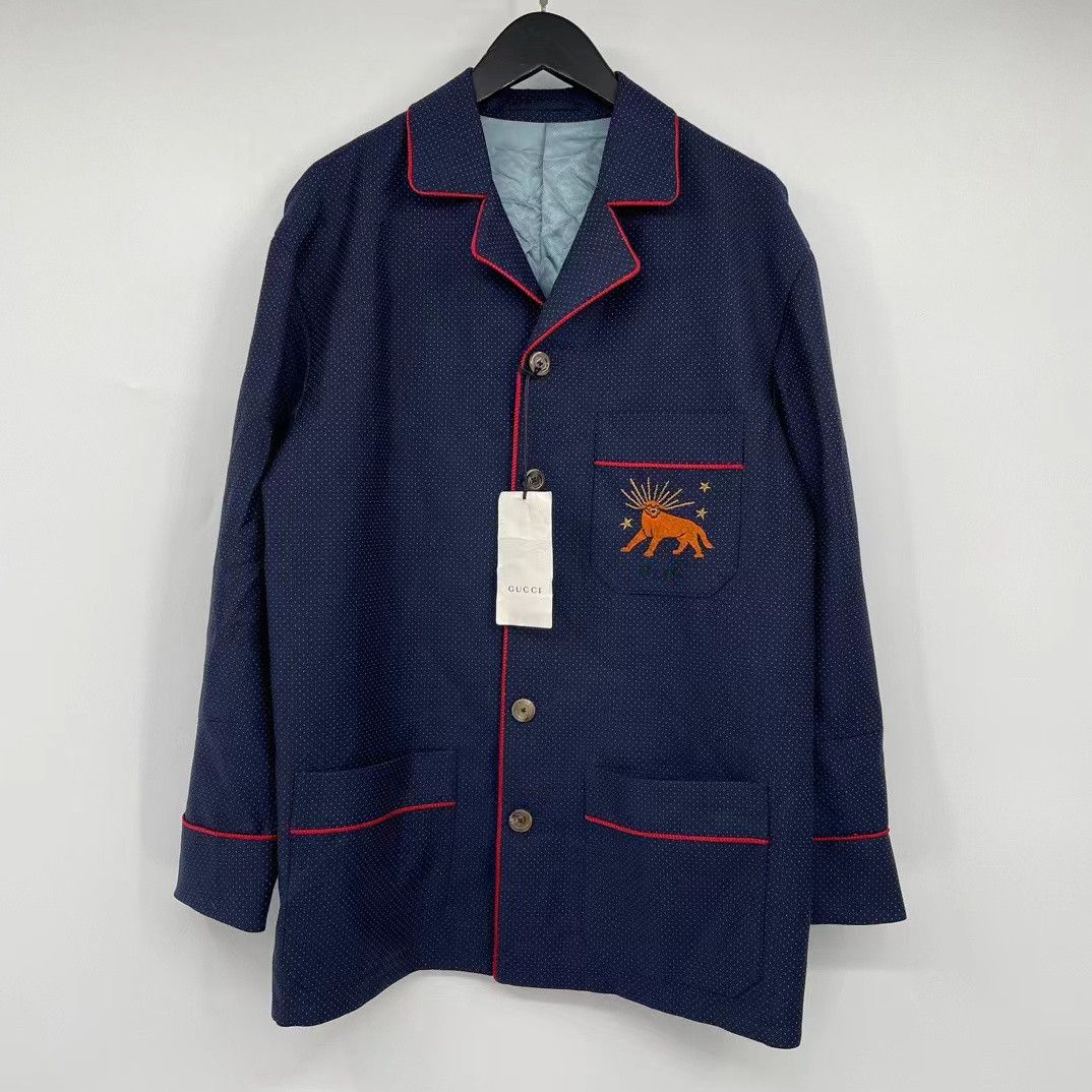 Gucci Gucci chest pocket embroidered logo lapel jacket Nextarrow- Size US S / EU 44-46 / 1 - 1 Thumbnail