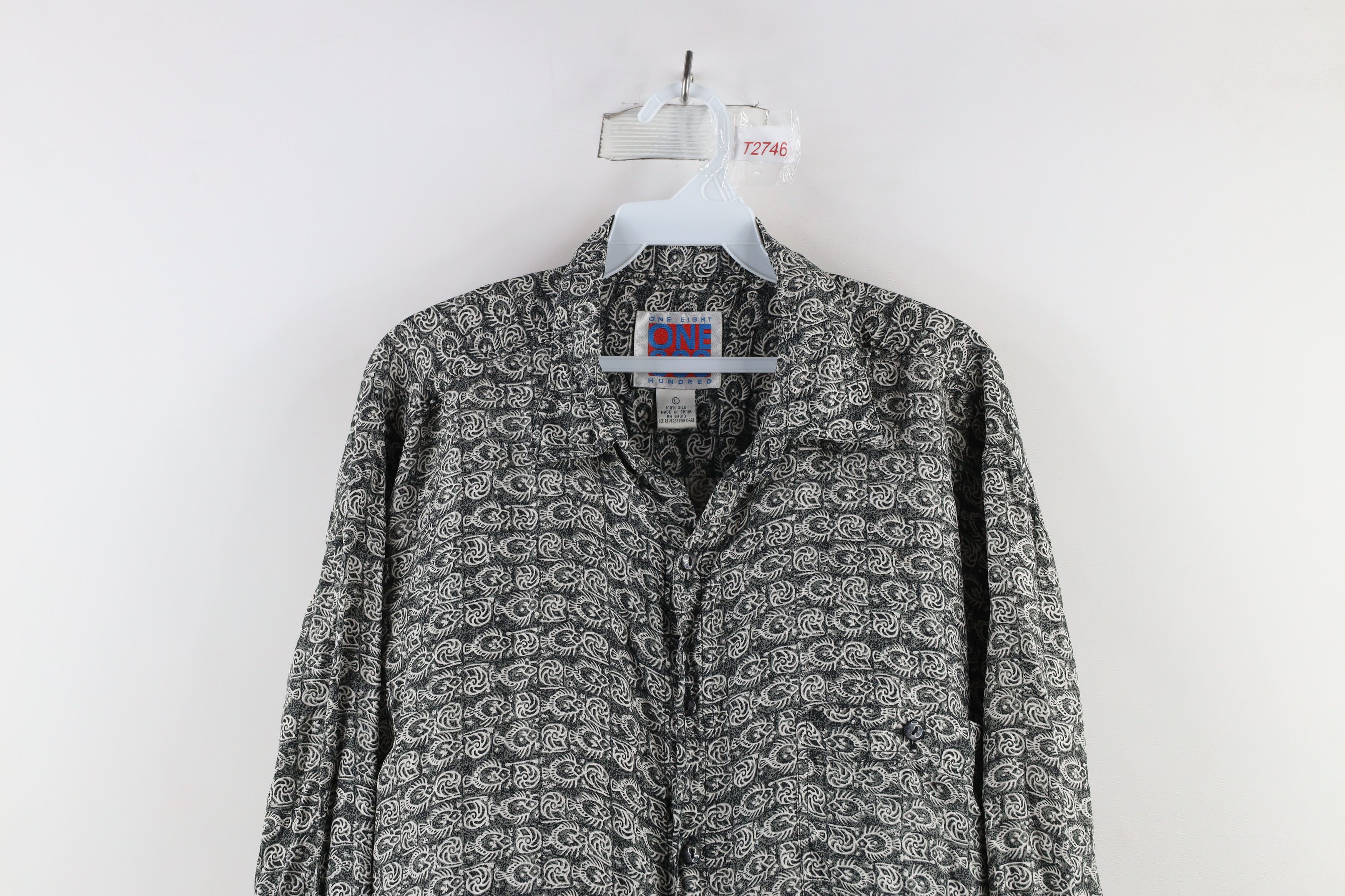 Vintage Vintage 90s Streetwear Fish All Over Print Silk Button Shirt Size US XL / EU 56 / 4 - 2 Thumbnail