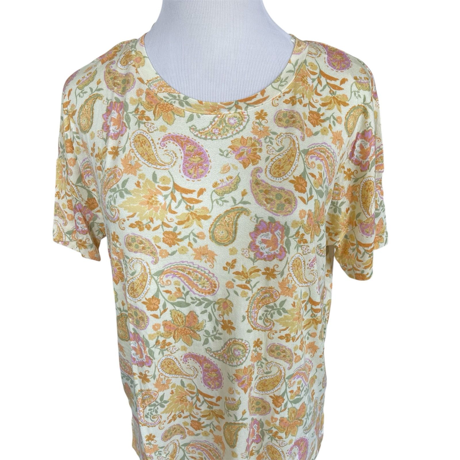 Other NEW NWT S Olive + Oak Yellow Butter Floral Short Sleeve Top Size S / US 4 / IT 40 - 2 Thumbnail