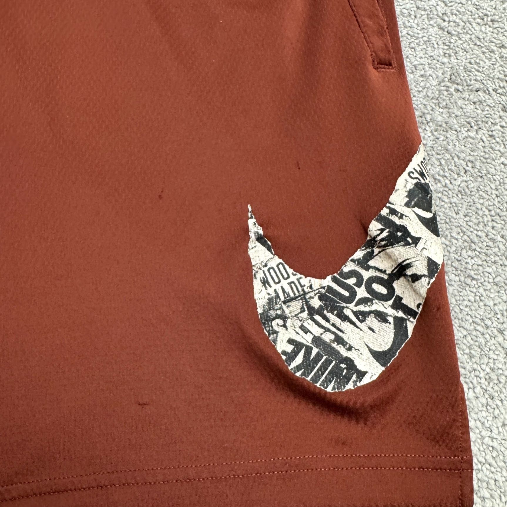 Nike Nike Dri-Fit Athletic Shorts Mens Big & Tall Medium Brown Elastic Waist Pockets Sports Activewear Shorts Size US 31 - 4 Thumbnail