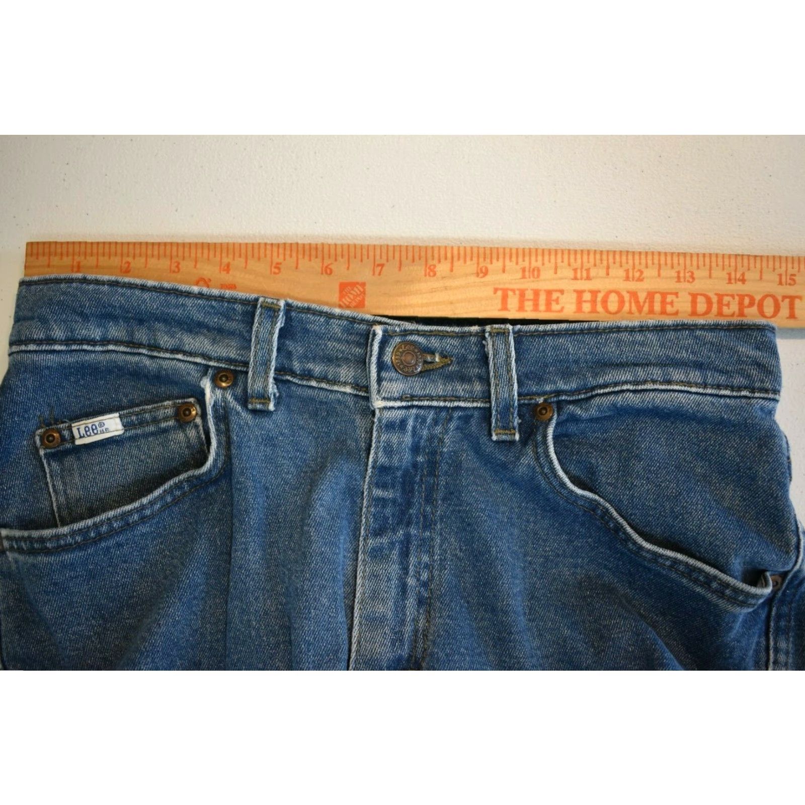 Lee VINTAGE Lee Jeans Womens 12 29x30 High Waisted Tapered Mom Classic Denim Blue 29 30 Mens Womens Size 29" - 7 Thumbnail
