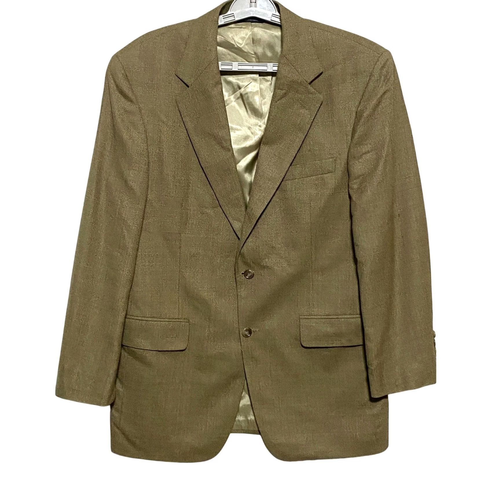 Brooks Brothers Brooks Brothers Wool Blazer Suit Jacket Mens 40 Regular Tan Notch Lapel Single-Breasted 2-Button Formal Career Business Jacket Coat Size 40R - 2 Thumbnail