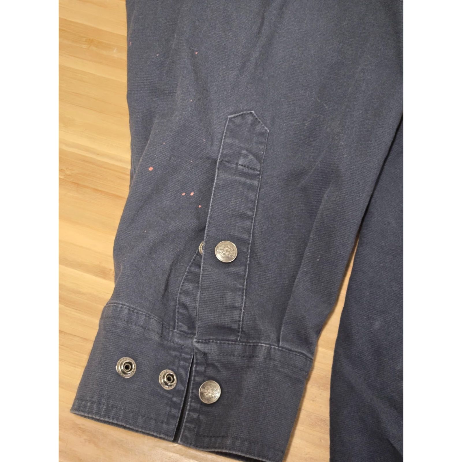 Harley Davidson VINTAGE? No—Harley-Davidson Shirt Mens XL Navy Blue Long Sleeve Button Up Cotton Workwear Size US XL / EU 56 / 4 - 5 Thumbnail
