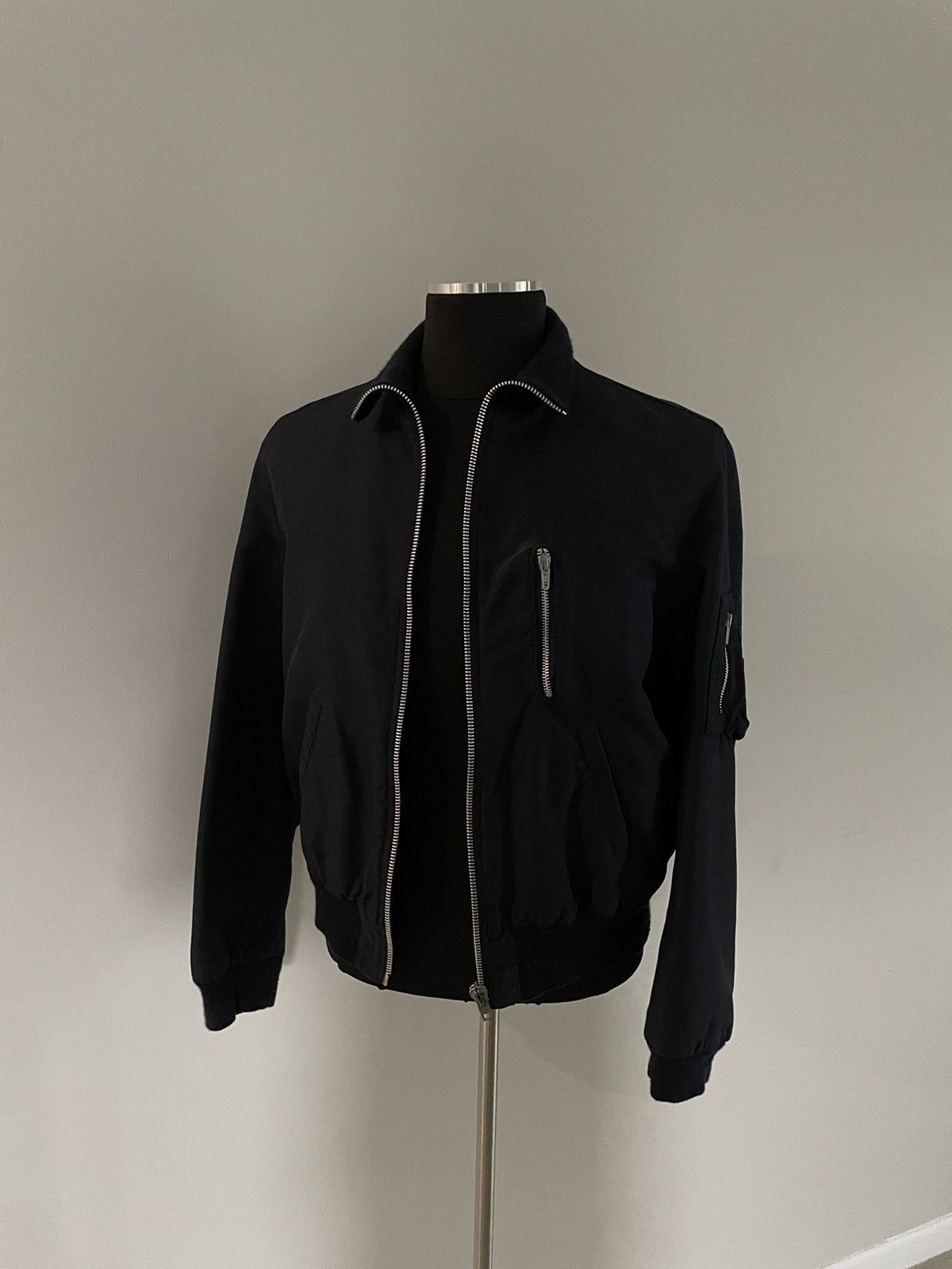 image of Helmut Lang 1998 Ballistic Polyamide Ma-1 Bomber Jacket in Navy, Men's (Size Medium)