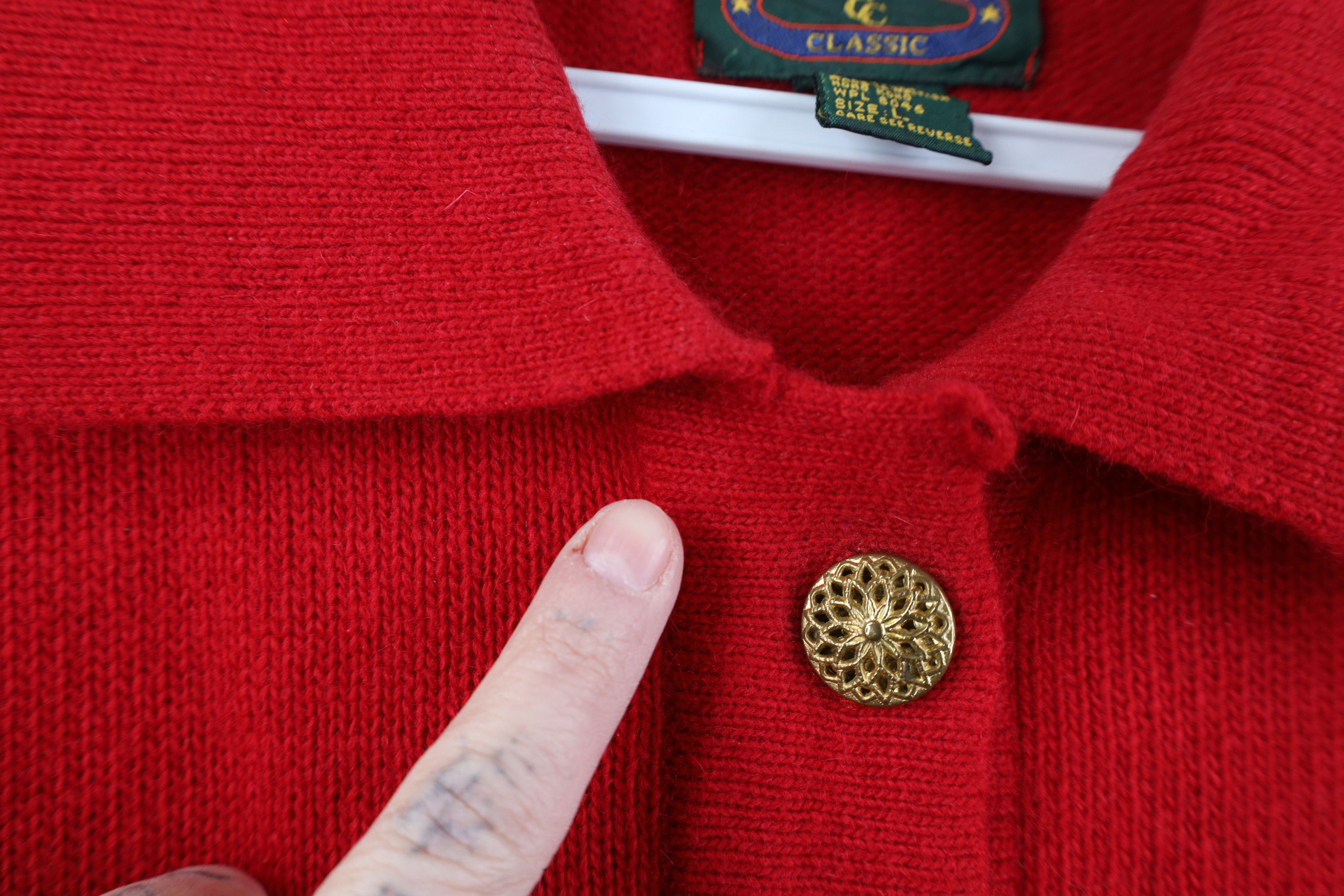 Vintage Vintage 90s Streetwear Lambswool Knit Collared Sweater Red Size L / US 10 / IT 46 - 5 Thumbnail