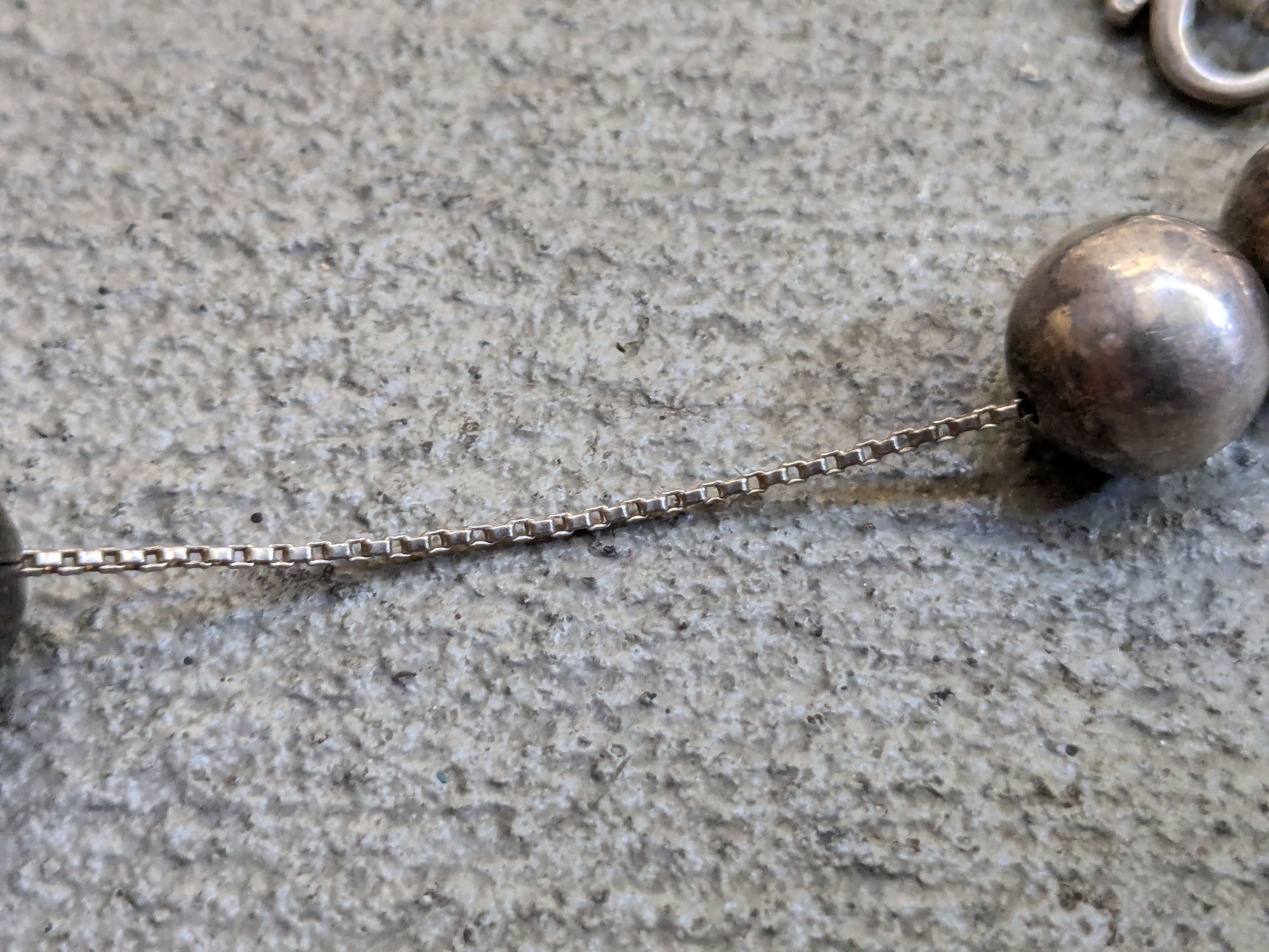 Sterling Silver Sterling Silver Necklace Ball Round Graduated Beads 32" Size ONE SIZE - 10 Thumbnail