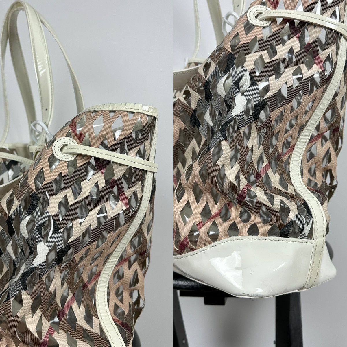 Burberry Vintage Burberry Supernova Check Net Bucket PVC Shoulder Bag Size ONE SIZE - 16 Thumbnail
