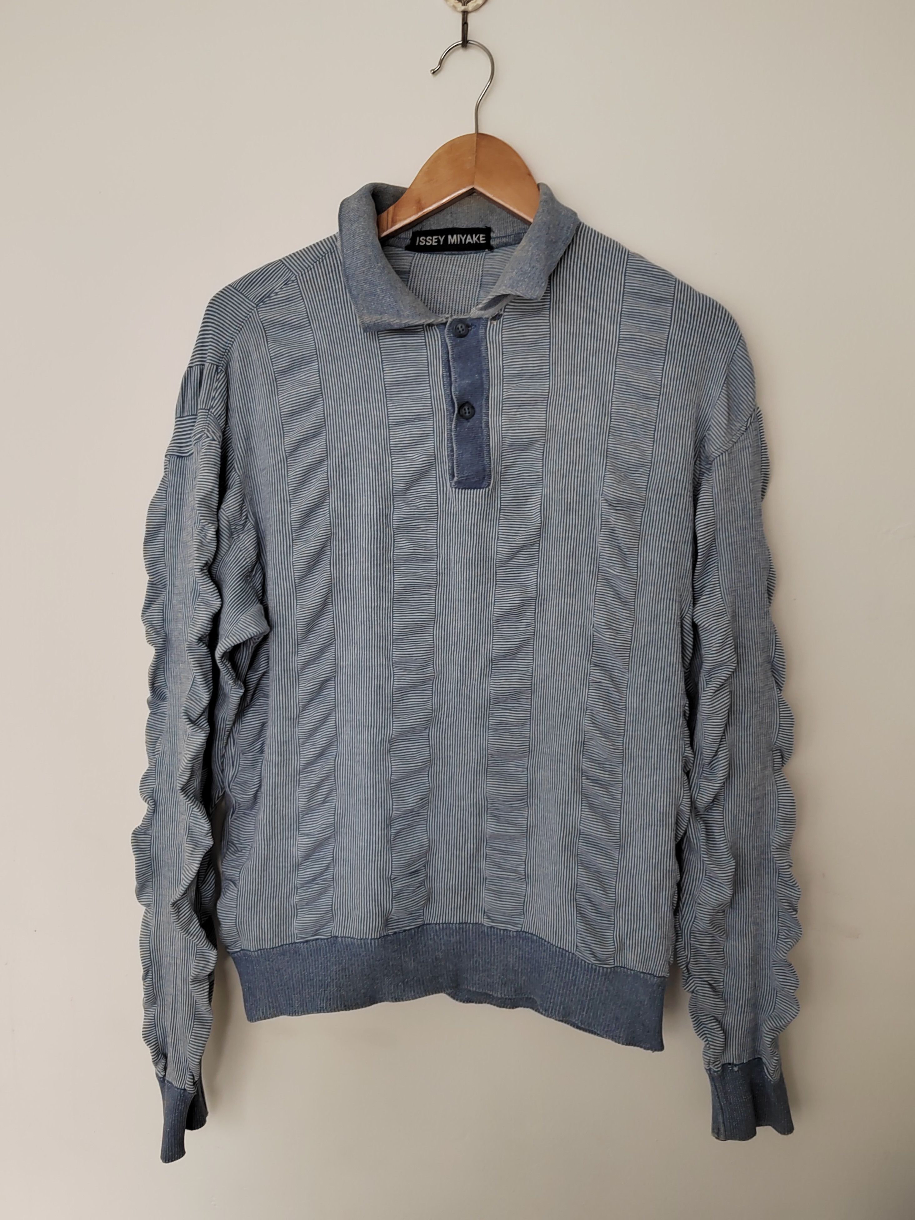 Issey Miyake Vintage Issey miyake curve polo shirt Size US L / EU 52-54 / 3 - 3 Thumbnail
