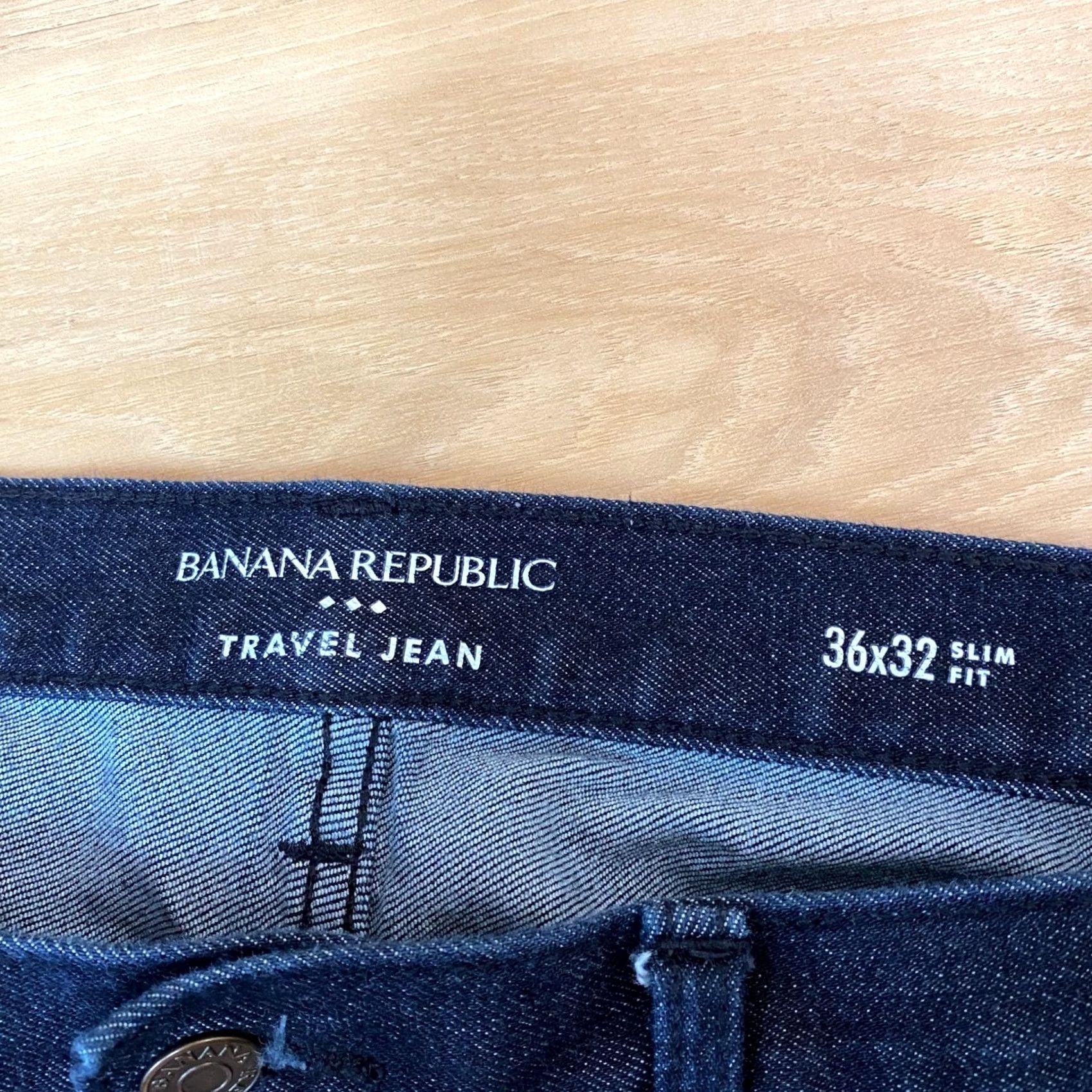 Banana Republic Banana Republic Travel Jean Mens 36x32 Slim Fit Denim Jeans Dark Indigo Wash 5-Pocket Stretch Modern Casual Size US 36 / EU 52 - 2 Thumbnail