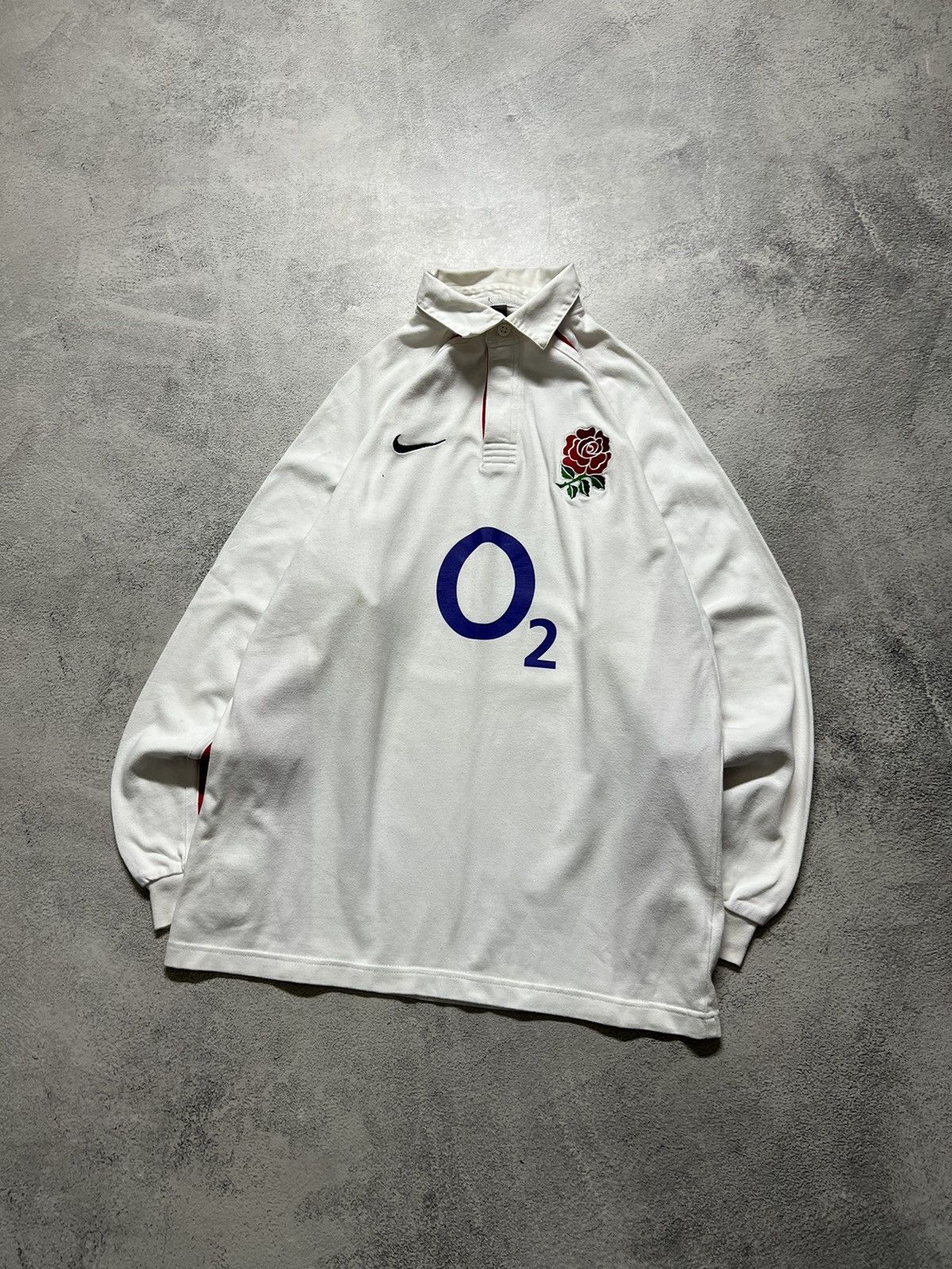 Nike × Vintage Vintage Blokecore Nike England 02 Rugby Longsleeve Polo Size US M / EU 48-50 / 2 - 3 Thumbnail