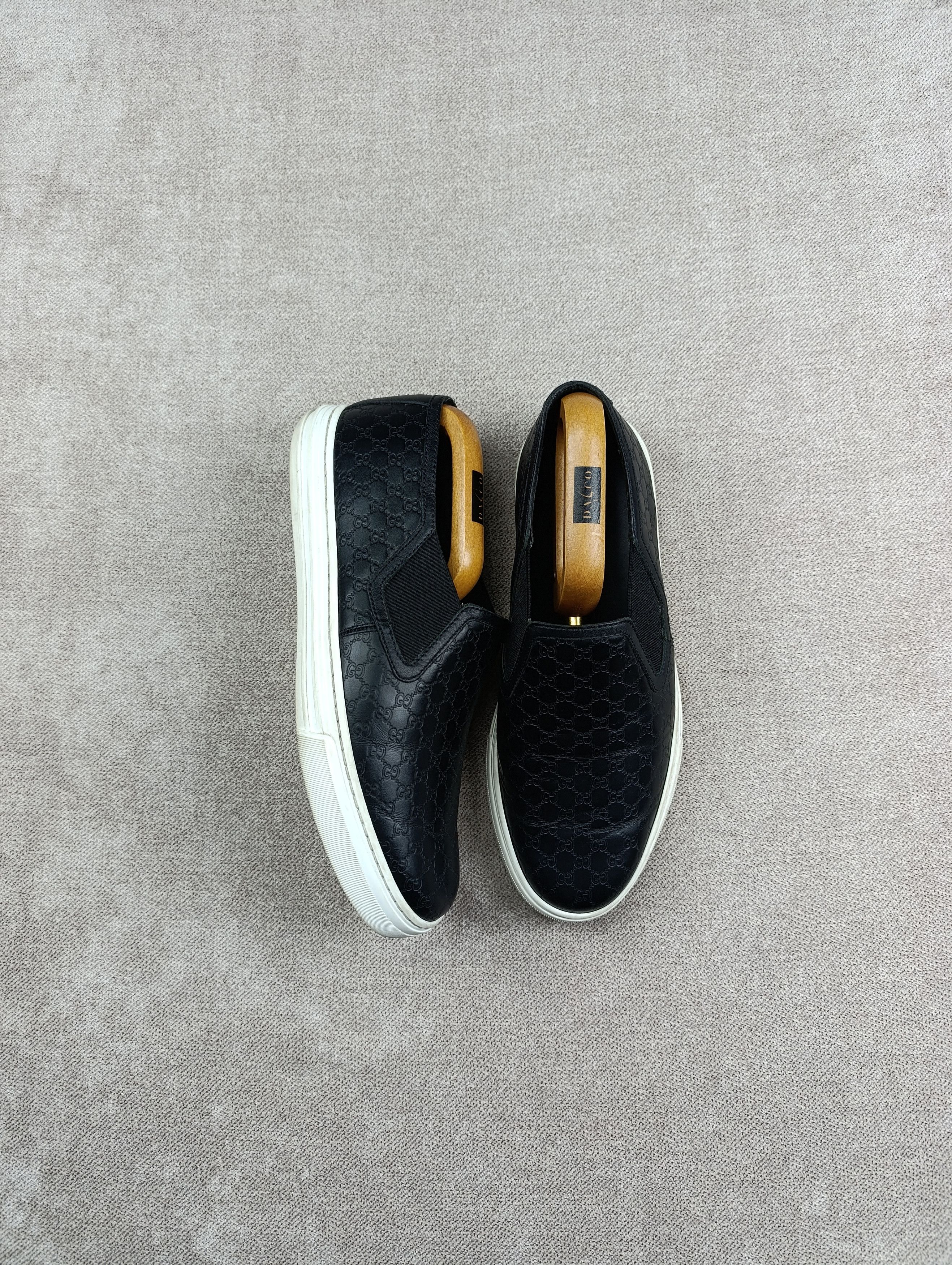 Gucci GUCCI LEATHER SIGNATURE SLIP-ON BLACK MONOGRAM Size US 7.5 / EU 40-41 - 5 Thumbnail