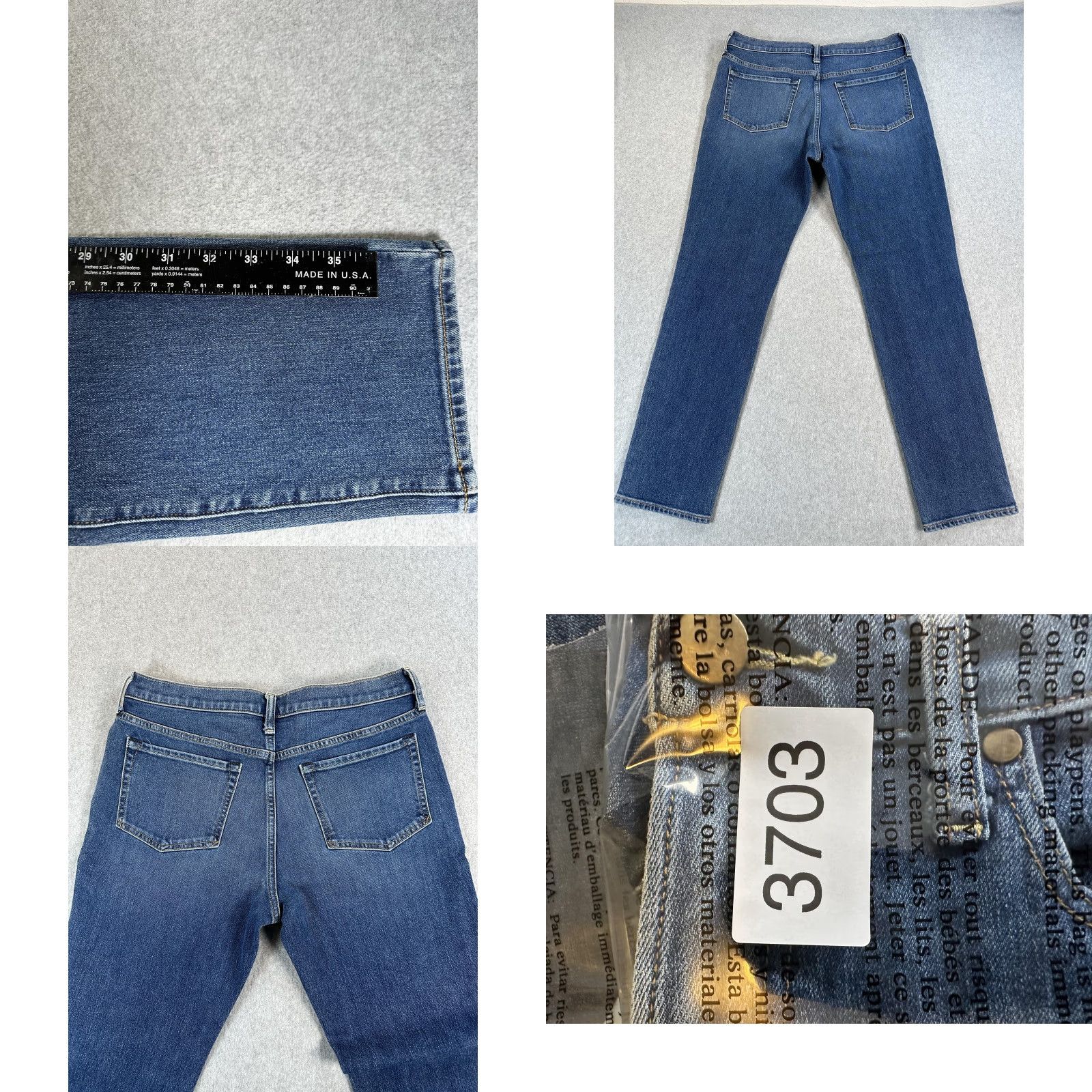 Flint And Tinder Flint & Tinder Jeans Mens 32x30 Blue Denim Tapered Medium Wash Mid Rise Sample Size US 32 / EU 48 - 8 Thumbnail