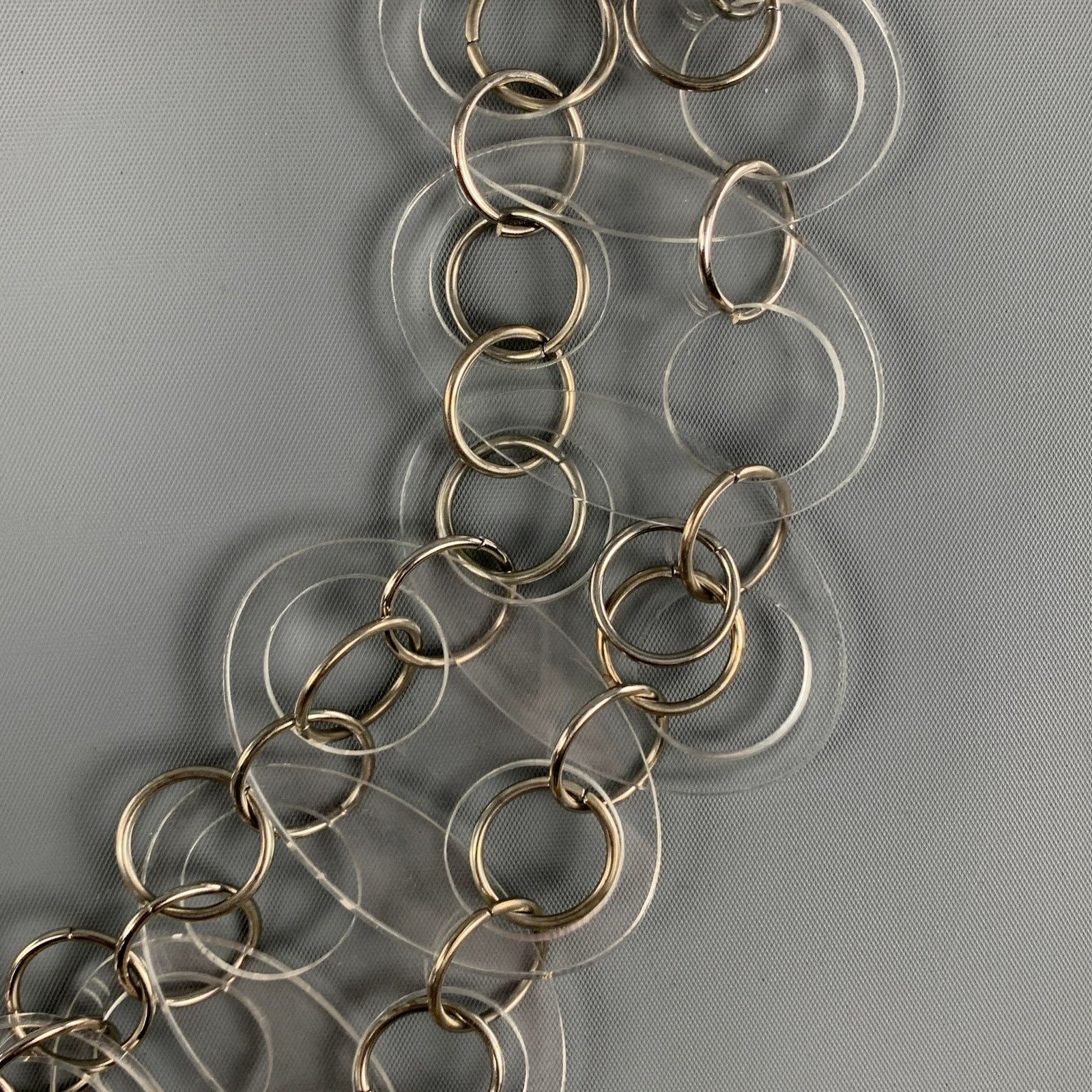 Paco Rabanne PACO RABANNE Clear Silver Link Lucite Ring Necklace Belt Size ONE SIZE - 2 Thumbnail