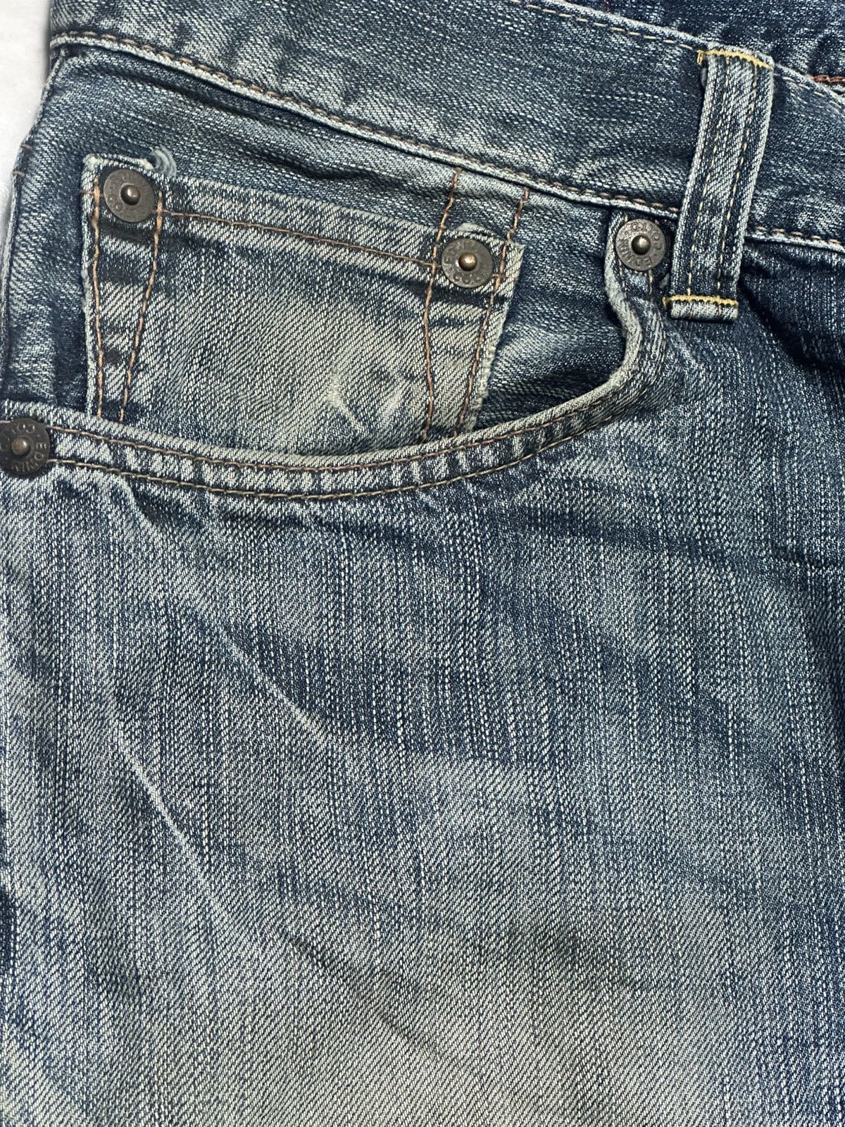 Edwin Edwin 503 Premium Straight Leg Japan Jeans Distressed Faded Size US 33 - 5 Thumbnail