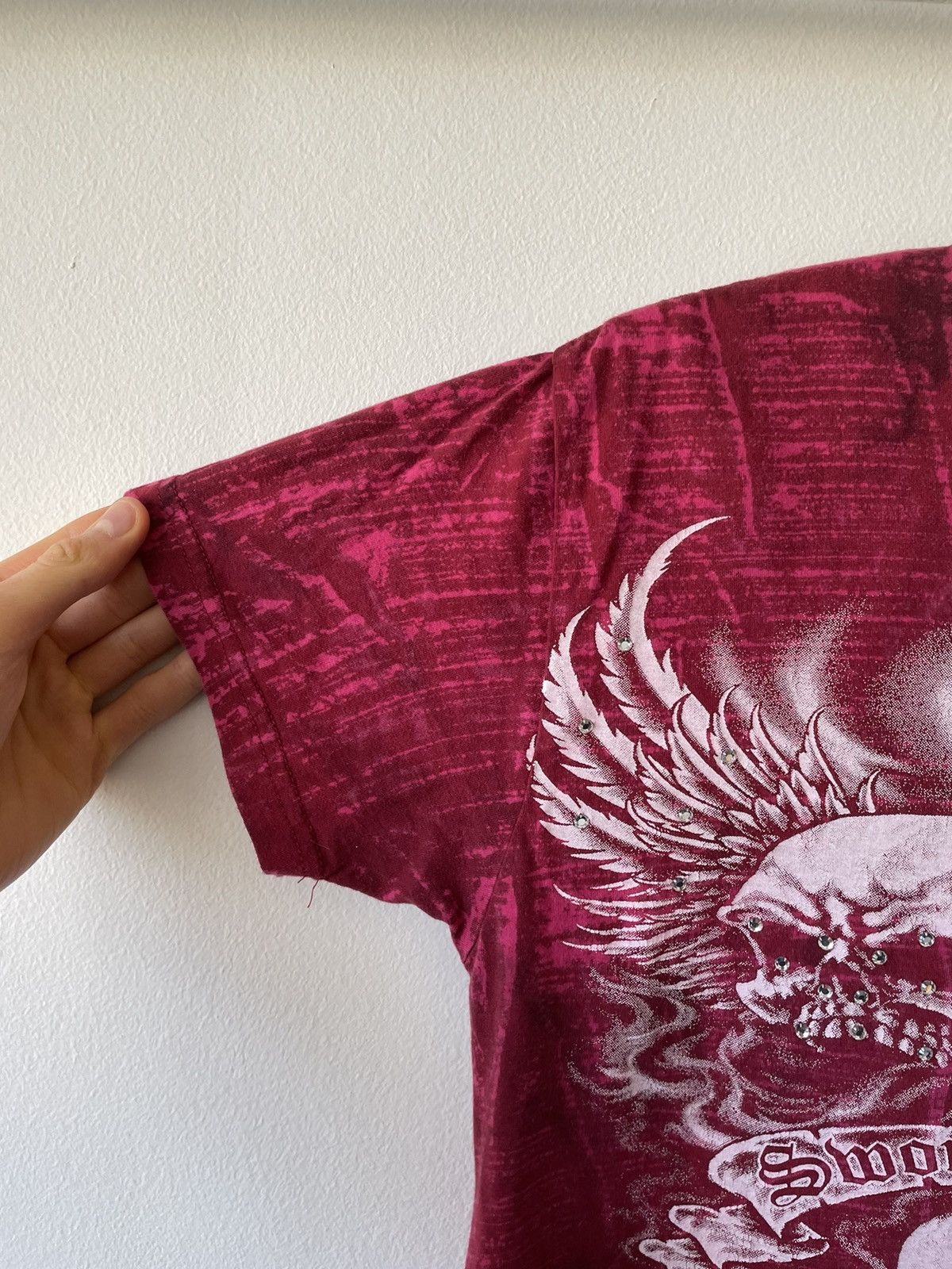Affliction CRAZY Y2K Vintage Skull Studded tee Size M / US 6-8 / IT 42-44 - 6 Thumbnail