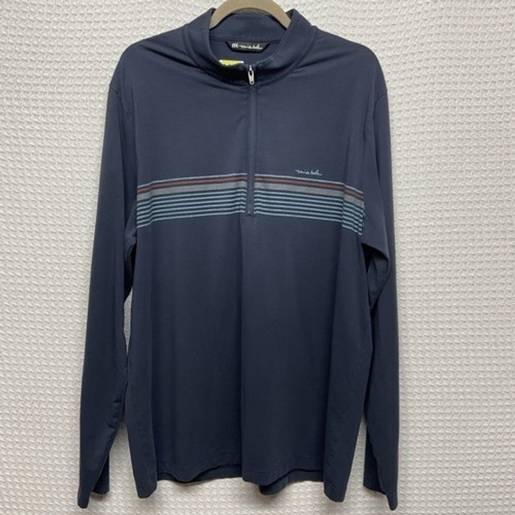 TravisMathew NWT Travis Mathew Blue Stretch Zip Long Slv. T-Shirt Men XL Size US XL / EU 56 / 4 - 8 Thumbnail