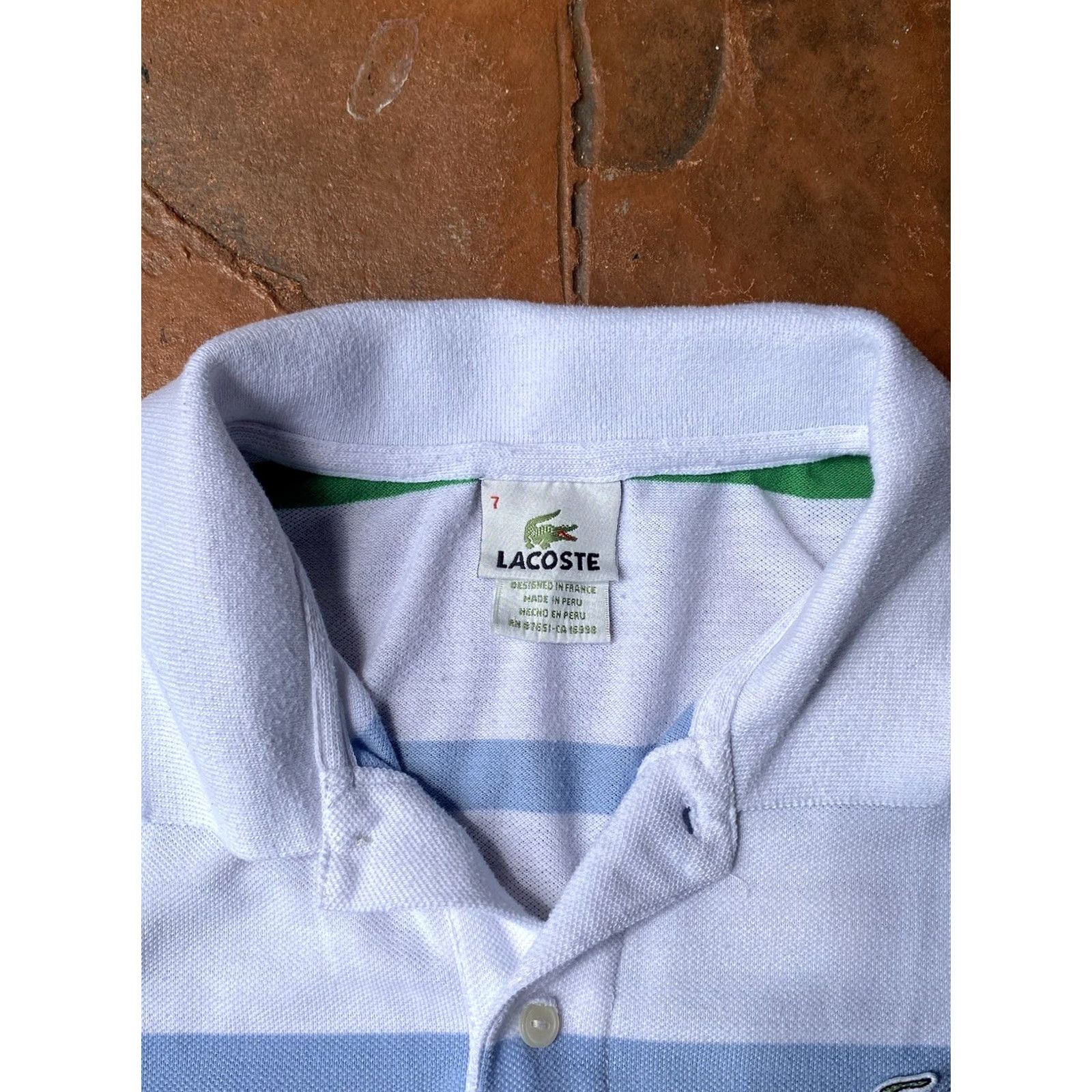 Lacoste Lacoste Polo Shirt Mens 7 Striped Multicolor Short Sleeve Logo Polo Shirt, Multicolor, Lacoste, Striped, Casual, Regular, Men, Size 7 Size US M / EU 48-50 / 2 - 2 Thumbnail