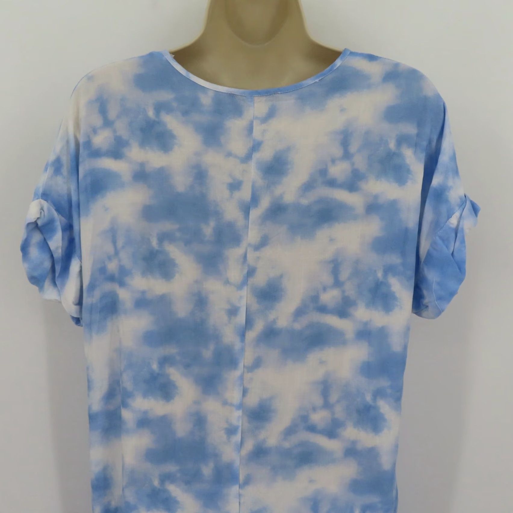 Vintage Shinestar Women Maxi Dress V Neck Tie Dye Blue White Pockets M Size M / US 6-8 / IT 42-44 - 7 Thumbnail