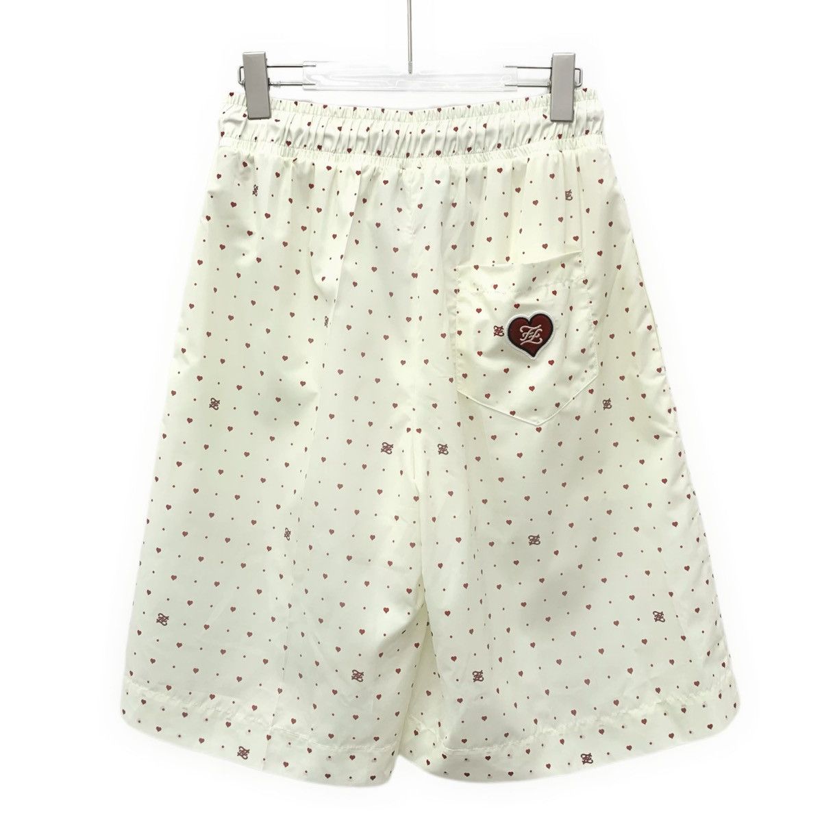 Fendi Fendi Beige All-over Heart Printed Casual Shorts K26WX Size 27" / US 4 / IT 40 - 2 Thumbnail