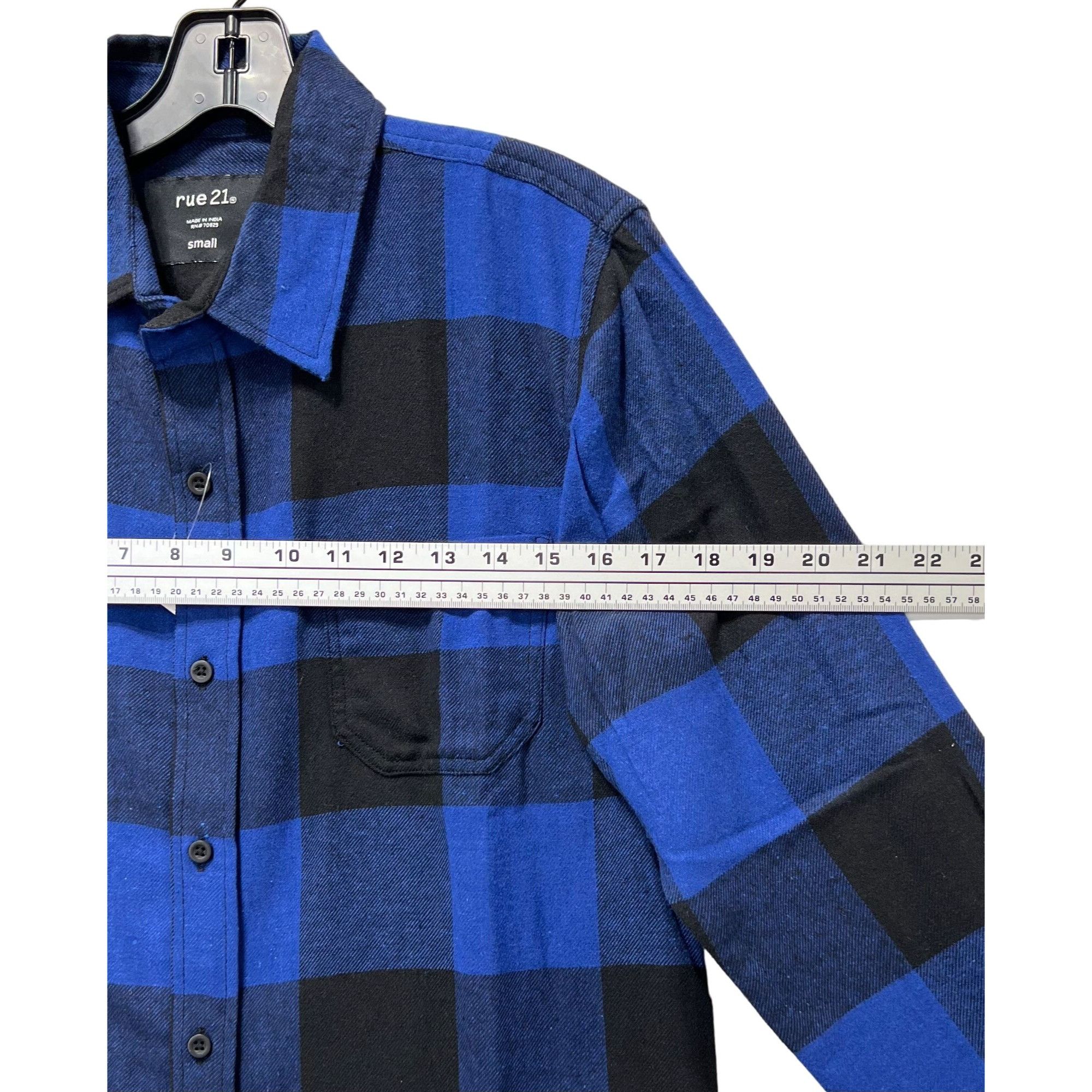 rue21 Rue 21 - Men Long Sleeve Plaid Shirt - Blue/Black - Small Size US S / EU 44-46 / 1 - 3 Thumbnail