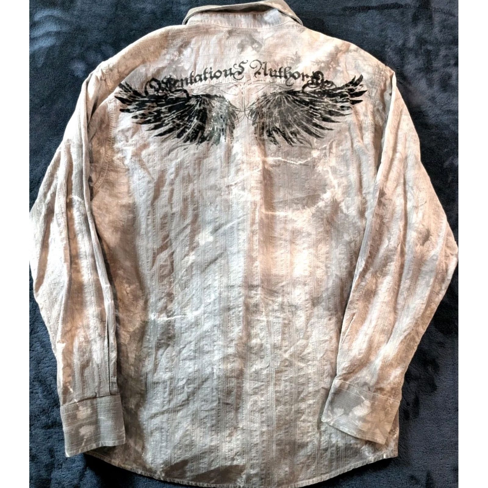 Affliction VINTAGE Eighty Eight Button-Up Shirt Grunge Y2K Affliction Gray Men's M Size US M / EU 48-50 / 2 - 6 Thumbnail
