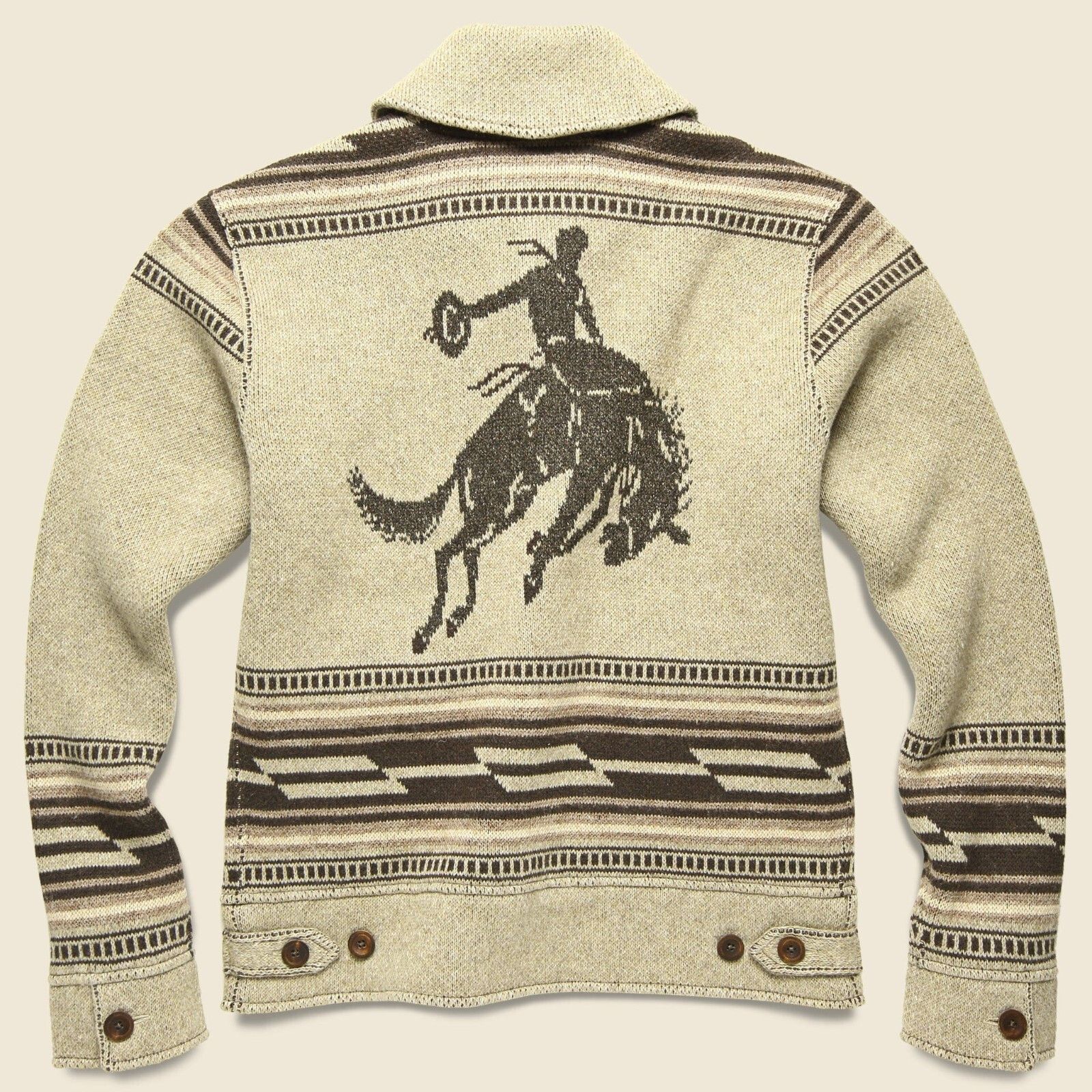 RRL Ralph Lauren Double RL Shawl Collar Jacquard Western Rodeo Wool Jacket Size US L / EU 52-54 / 3 - 16 Thumbnail