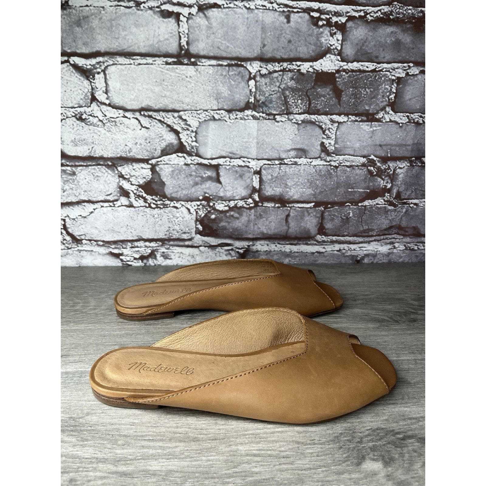 Madewell Madewell The Erica Peep-Toe Mule in English Saddle tan leath Size US 6.5 / IT 36.5 - 13 Thumbnail