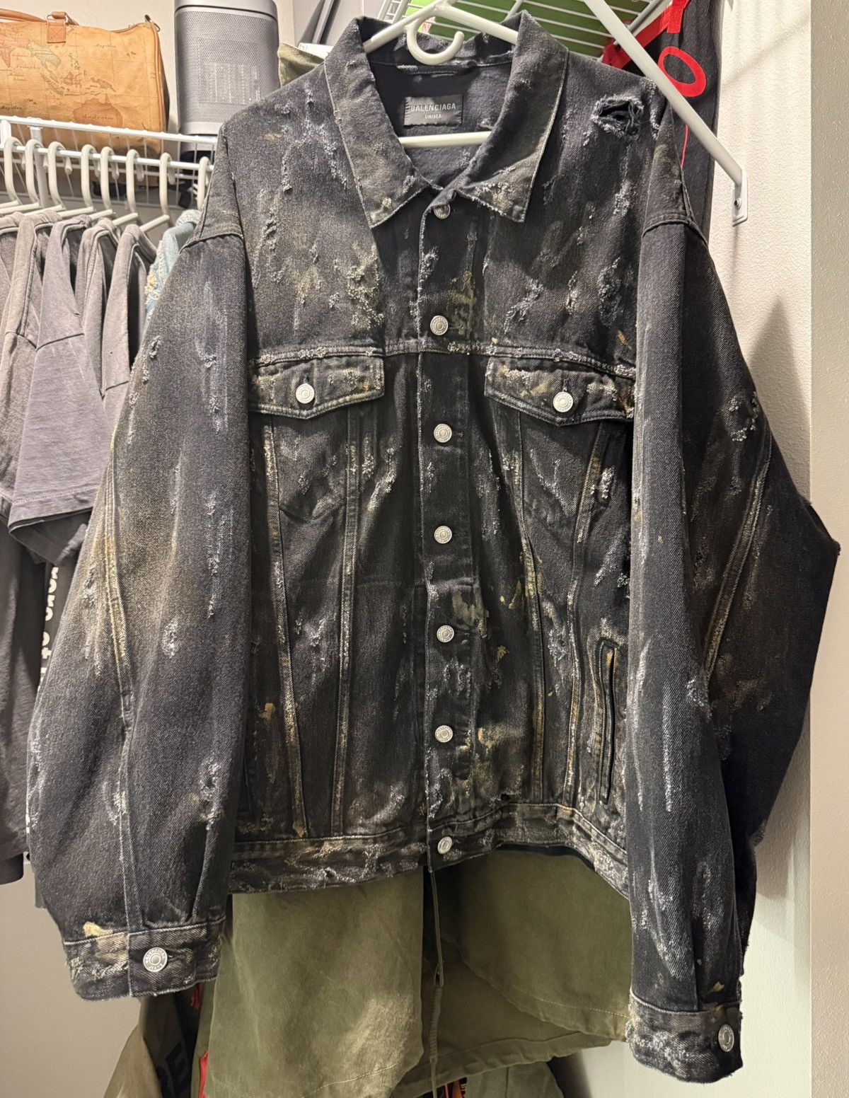 Balenciaga Sz 3 Mud Show destroyed denim jacket | Grailed