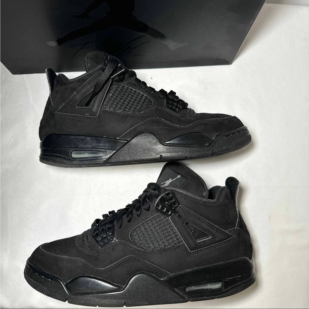 Jordan Brand × Nike Size 9.5 Nike Air Jordan 4 Retro Black Cat 2020 Men's Shoes Size US 9.5 / EU 42-43 - 2 Thumbnail