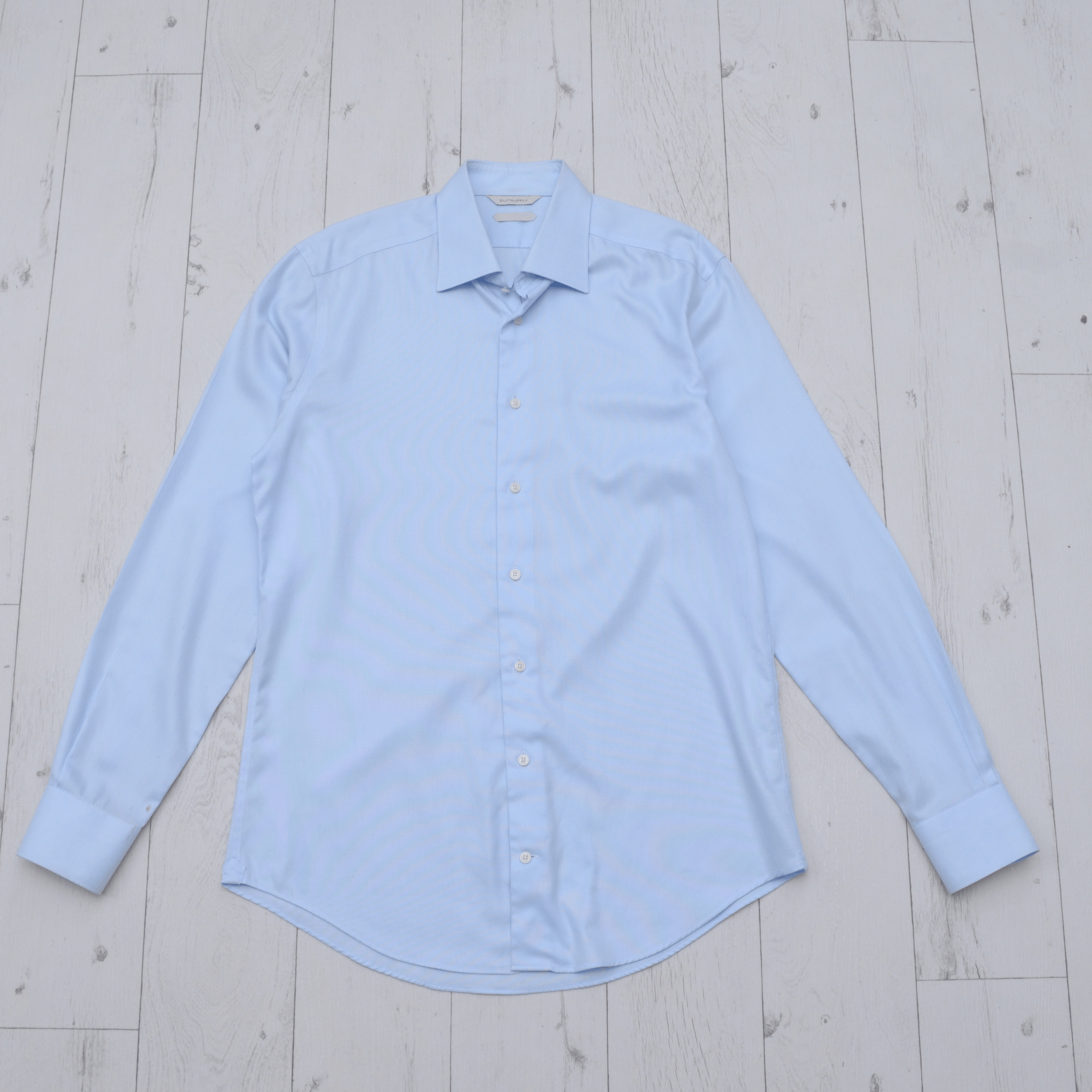 Suitsupply Suitsupply Soild Shirt Cotton TRAVELLER SLIM Blue size 40 Size US M / EU 48-50 / 2 - 1 Thumbnail