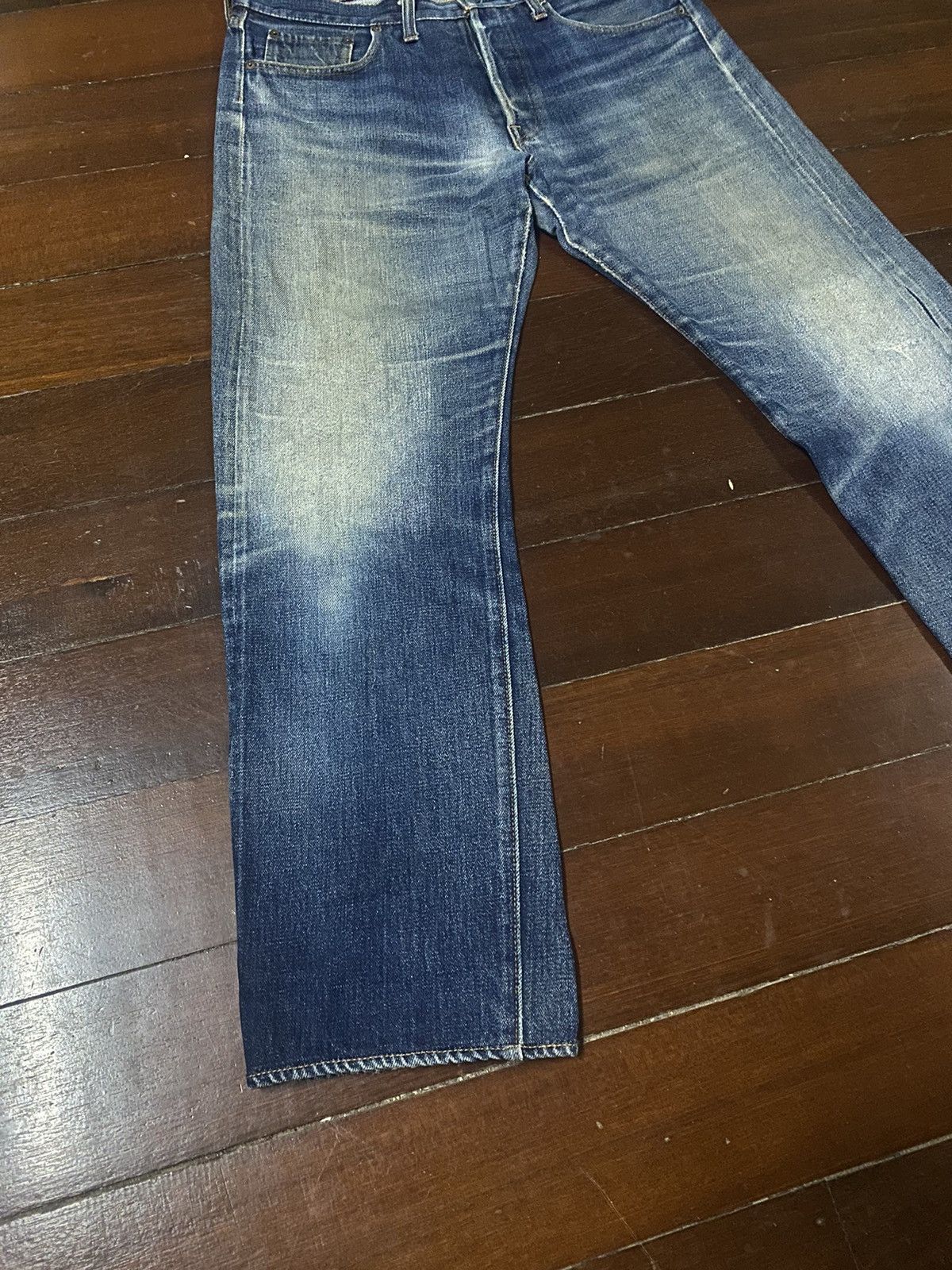Denime Vintage 90s DENIME JAPAN Distress Mud Denim Selvedge Jeans Size US 36 / EU 52 - 3 Thumbnail