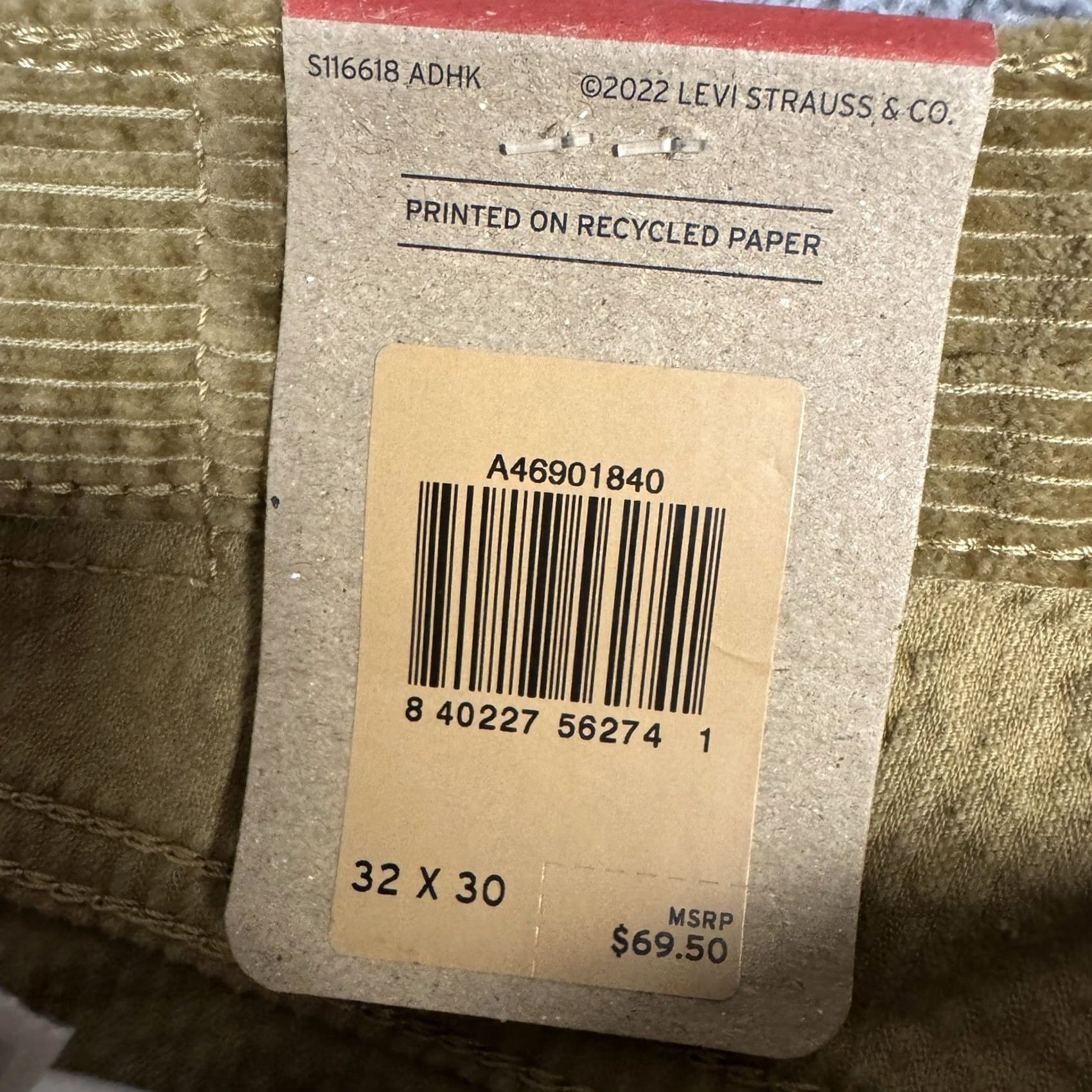 Levi's Levi's Mens 511 Slim Fit Straight Leg Corduroy Chino Pants 32x30 Brown 5 Pocket Trouser Size US 32 / EU 48 - 4 Thumbnail