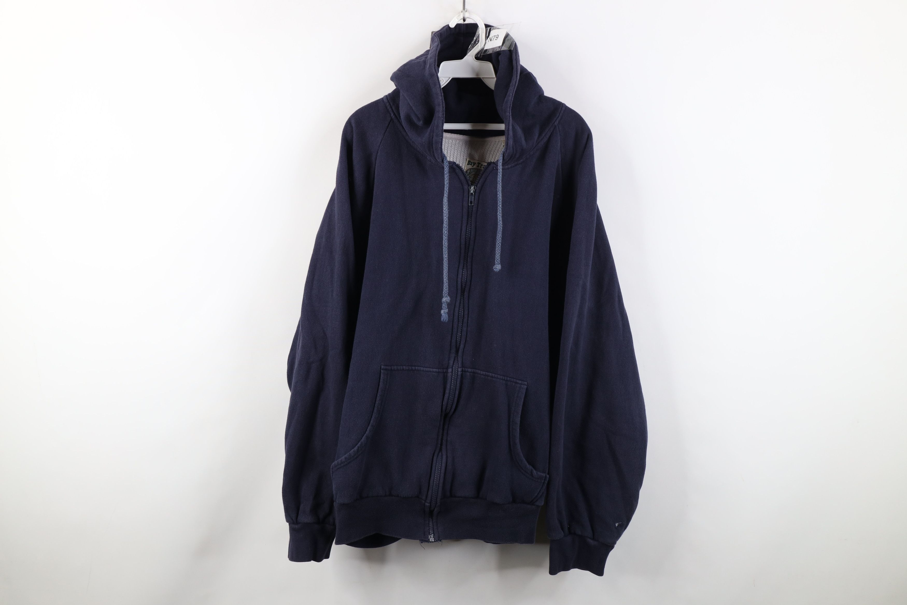 Vintage Vintage 90s Streetwear Thermal Waffle Knit Lined Hoodie Size US XXL / EU 58 / 5 - 1 Thumbnail